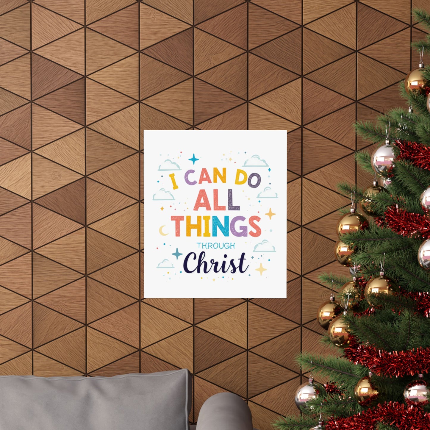 I Can Do All Things Through Christ Poster | Matte Vertical Inspirational Christian Wall Art