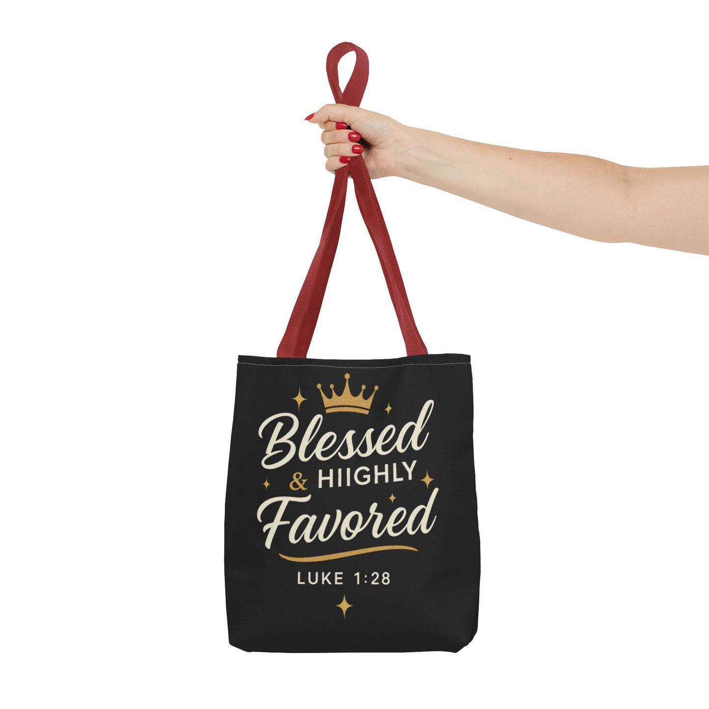 Blessed & Highly Favored Tote Bag | Inspirational Gift | Church Events | Christian Tote | Motivational Bag | Faith-Based Accessory