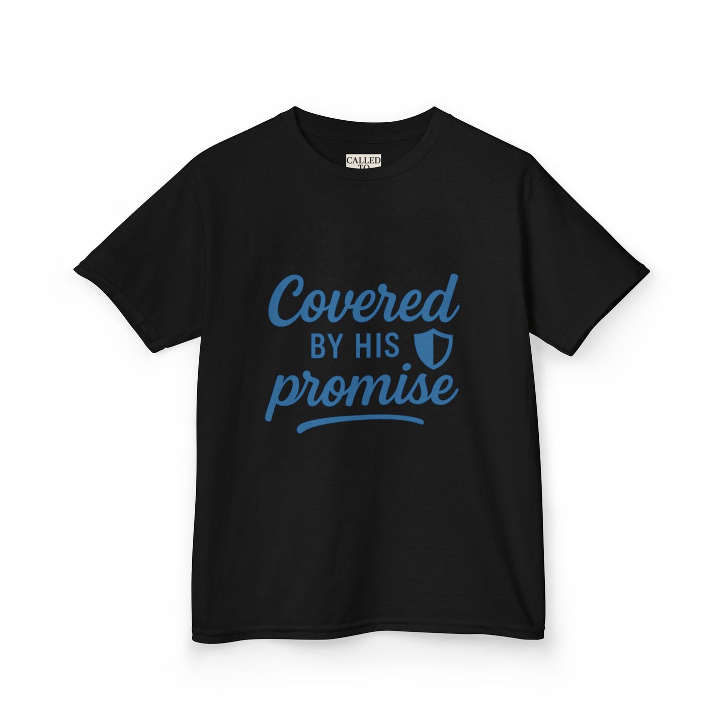 Inspirational Kids Tee - Covered by His Promise, Faith-Based Christian Shirt