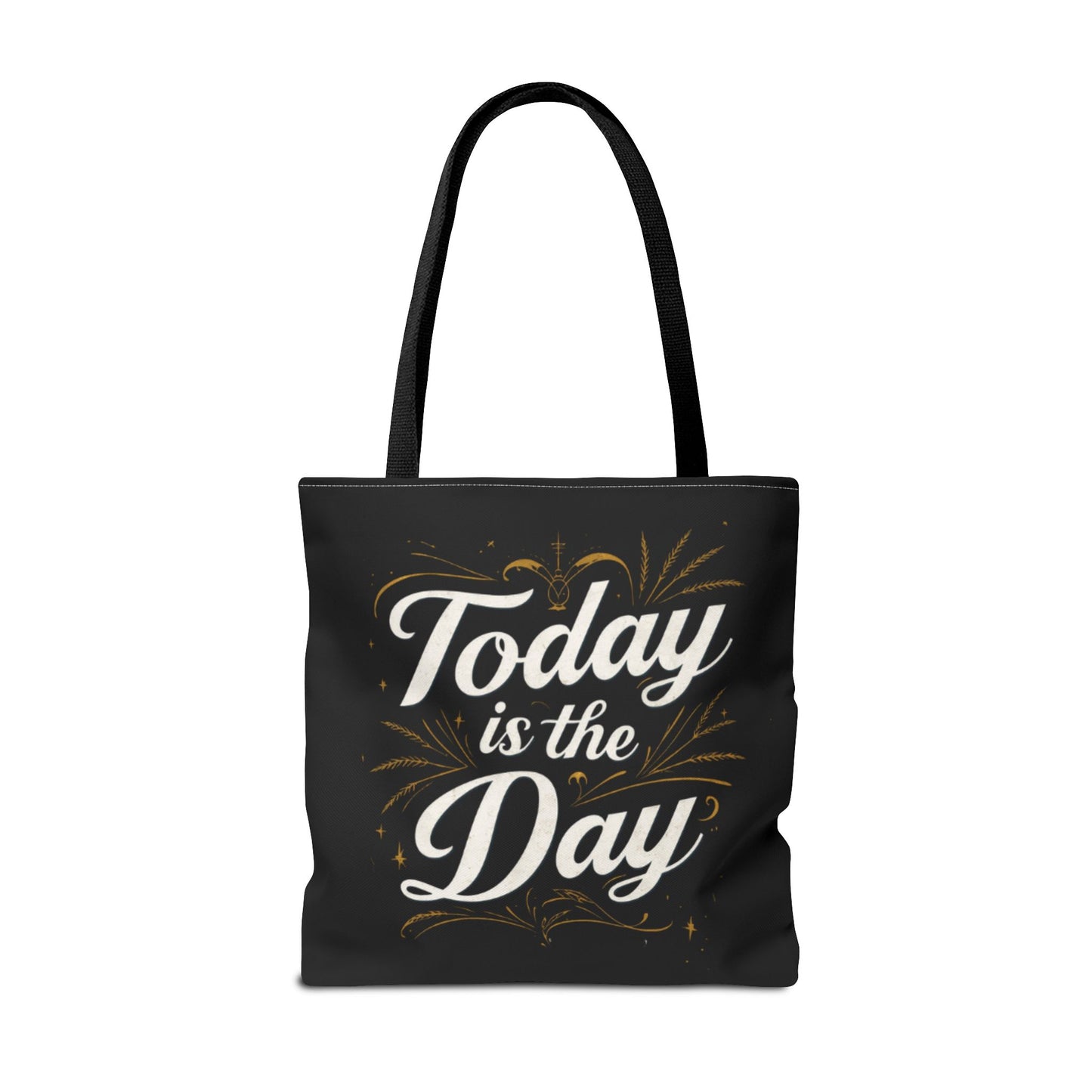 Today Is the Day tote bag | Hand-lettered script, charcoal motivational design