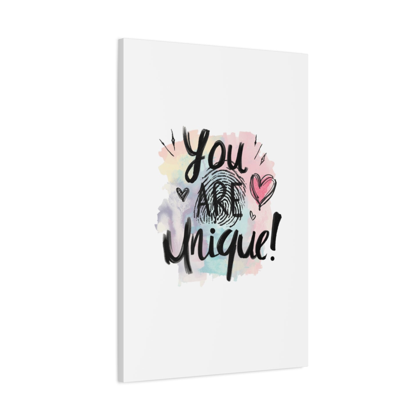 You Are Unique fingerprint heart canvas