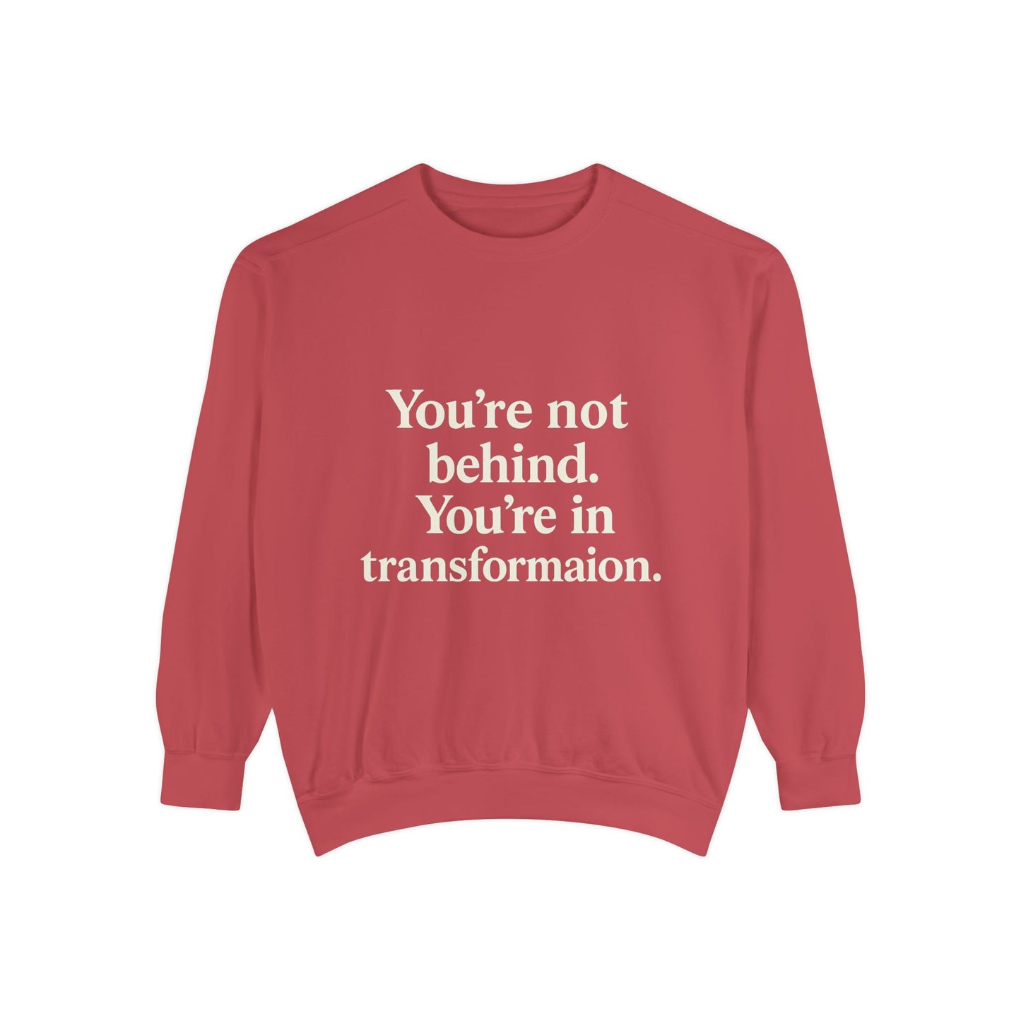 Transformational Unisex Sweatshirt, Inspirational Garment-Dyed Sweater, Motivational Apparel, Gift for Self-Improvement, Cozy Casual Wear