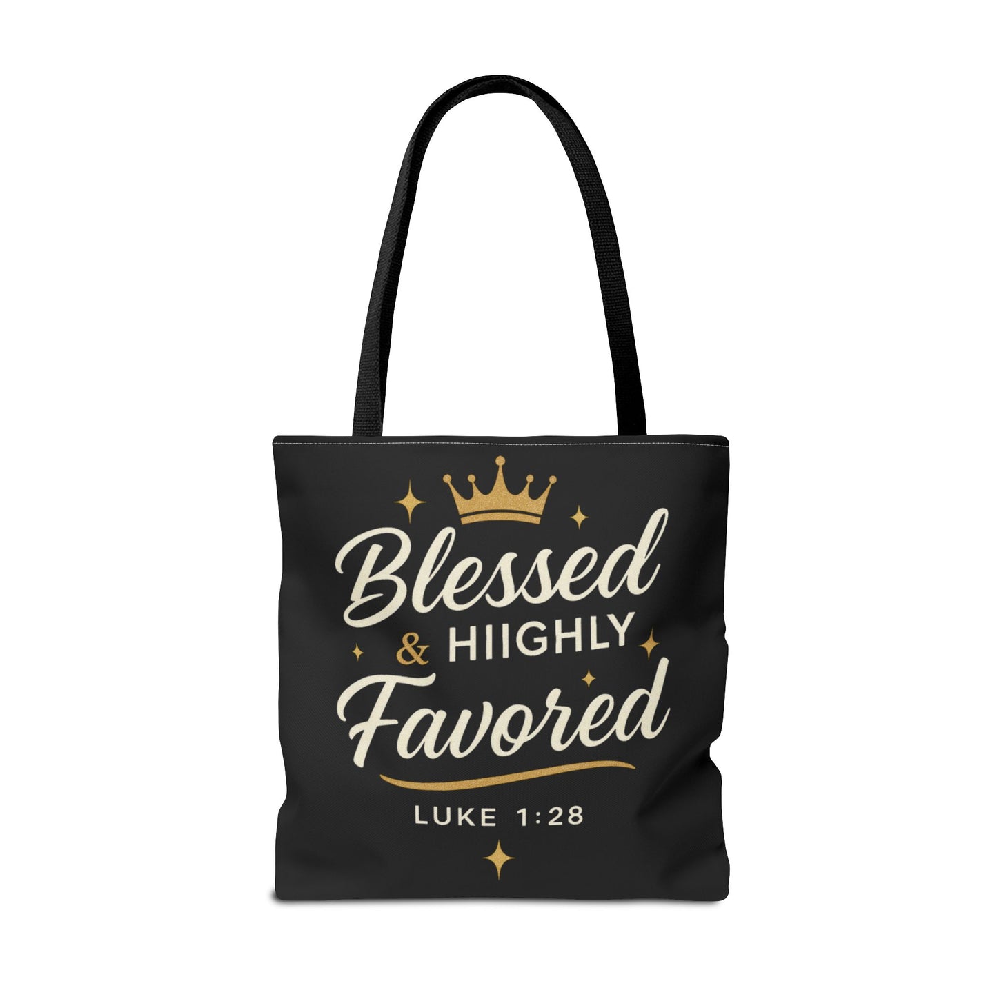 Blessed & Highly Favored Tote Bag | Inspirational Gift | Church Events | Christian Tote | Motivational Bag | Faith-Based Accessory