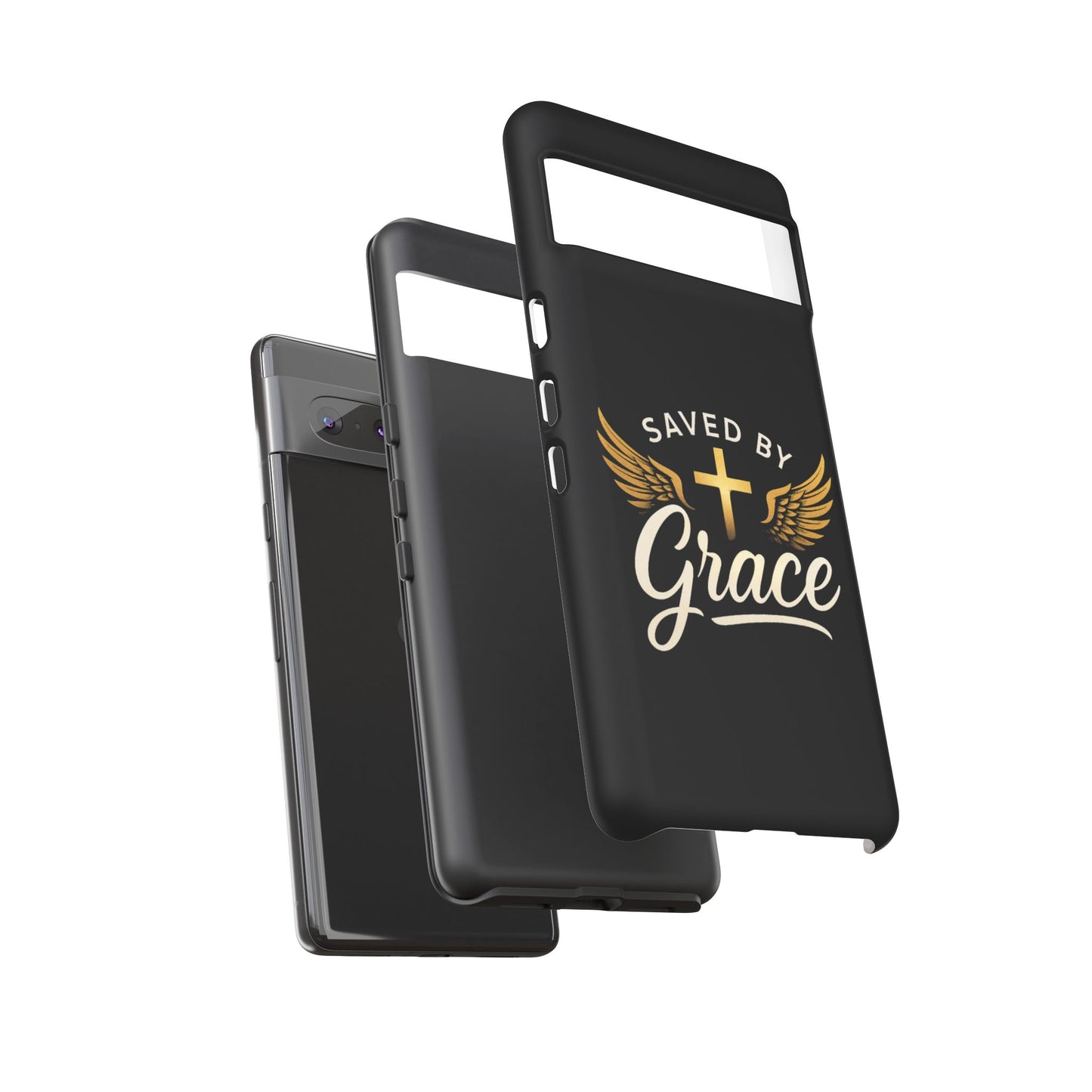 Christian Phone Case - Saved by Grace Design, Unique Gift for Believers, Inspirational Accessory, Stylish Christian Decor