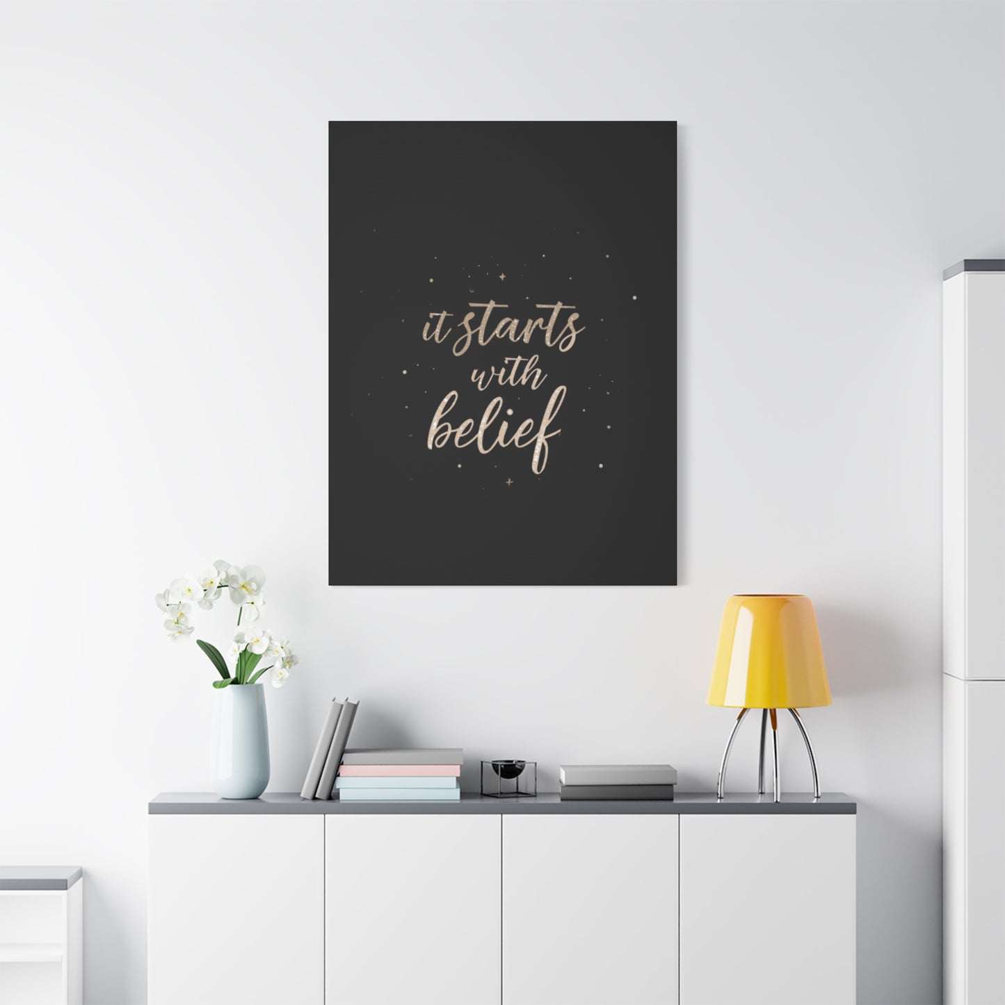 It Starts With Belief Canvas | Inspirational Quote Wall Art