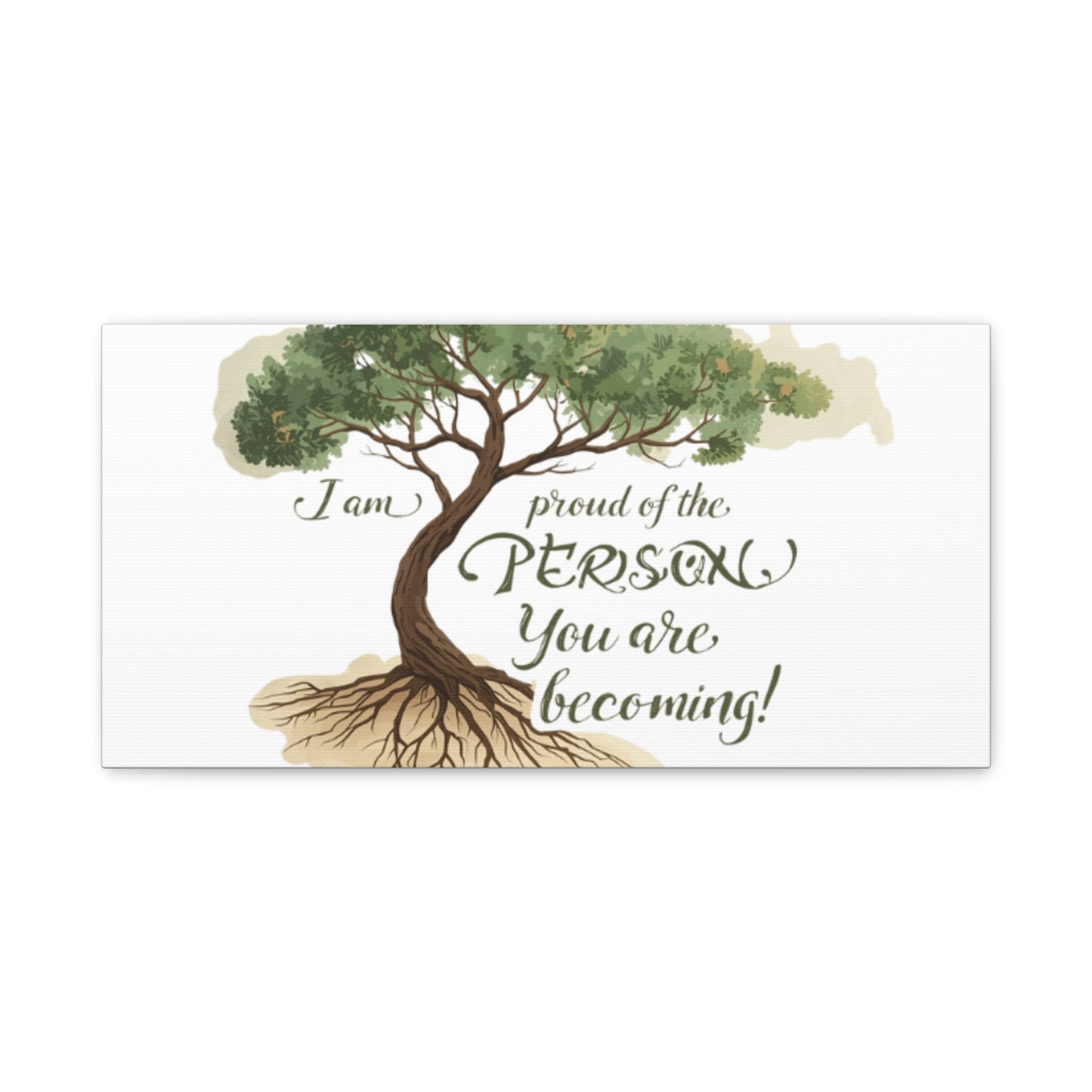 Tree of Growth Inspirational Quote Matte Canvas