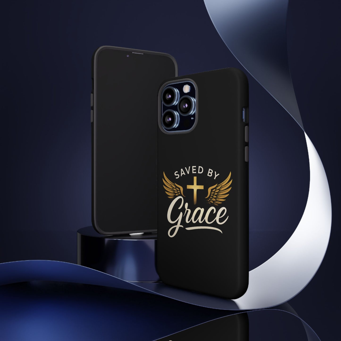 Christian Phone Case - Saved by Grace Design, Unique Gift for Believers, Inspirational Accessory, Stylish Christian Decor