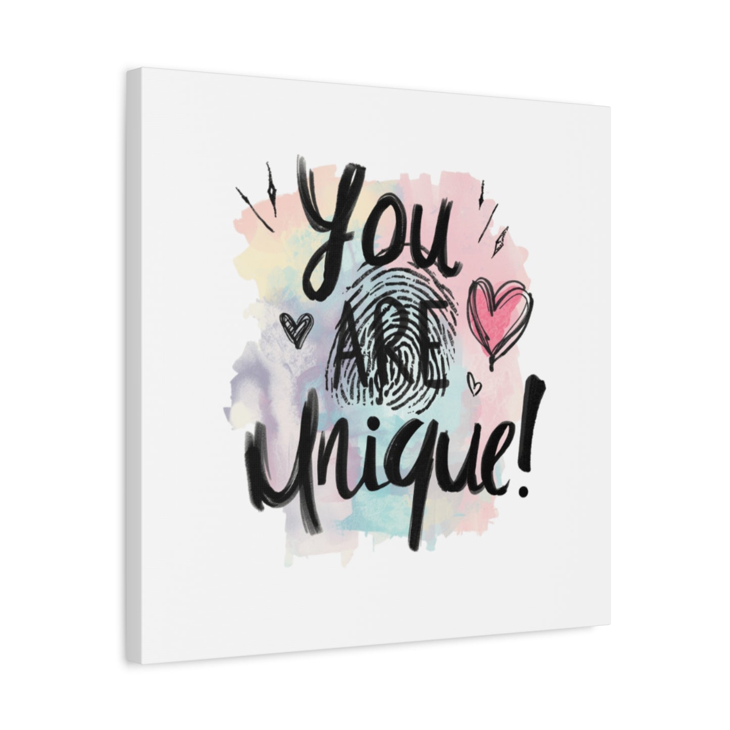 You Are Unique fingerprint heart canvas