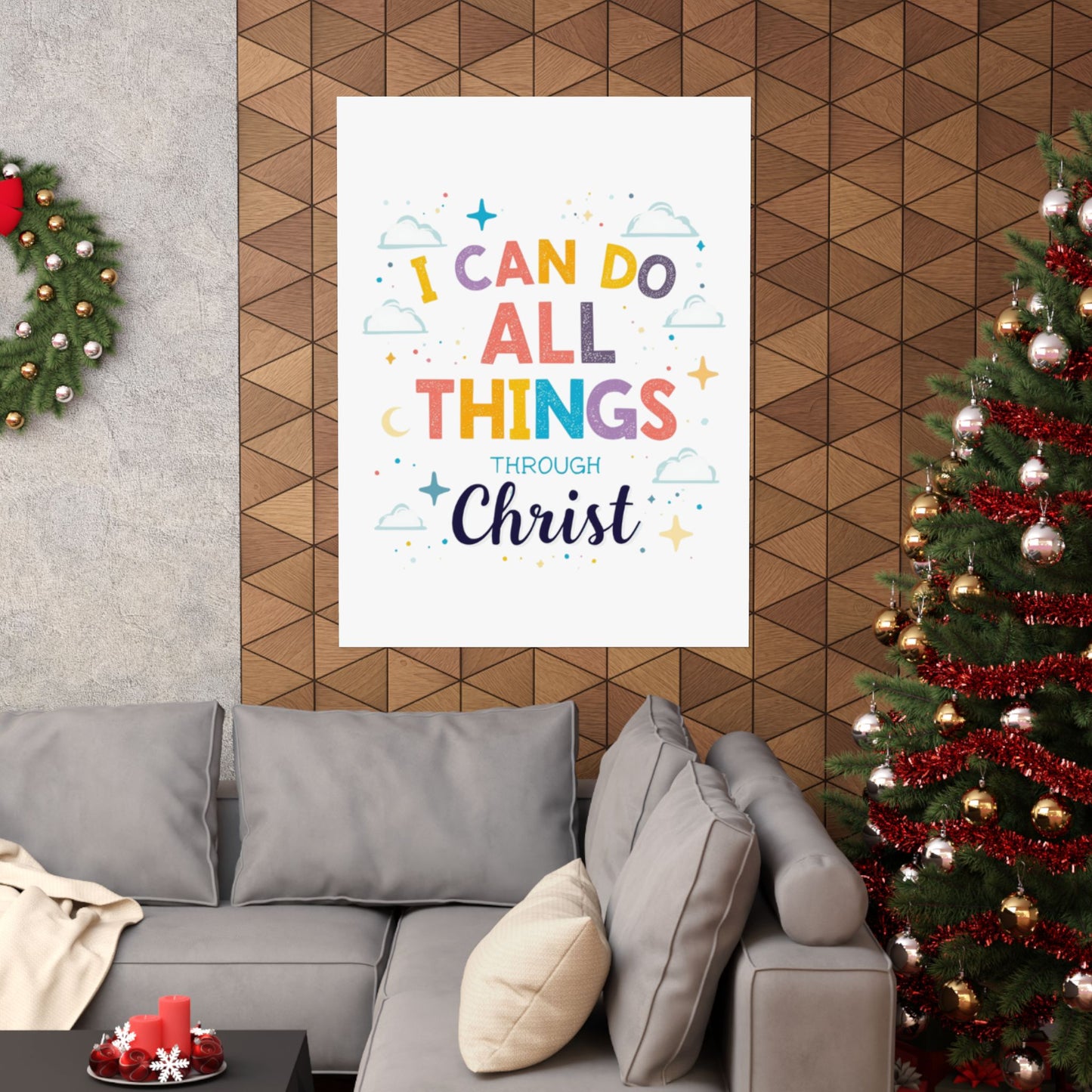 I Can Do All Things Through Christ Poster | Matte Vertical Inspirational Christian Wall Art