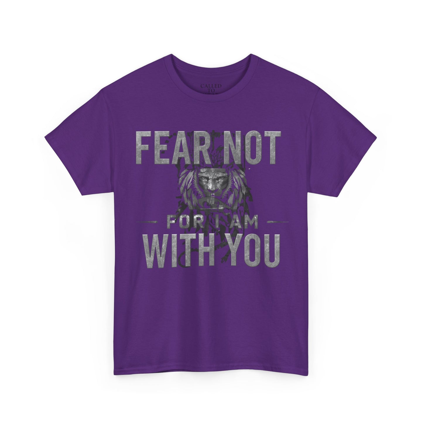 Distressed Lion FEAR NOT WITH YOU Tee | Crewneck Cotton Shirt