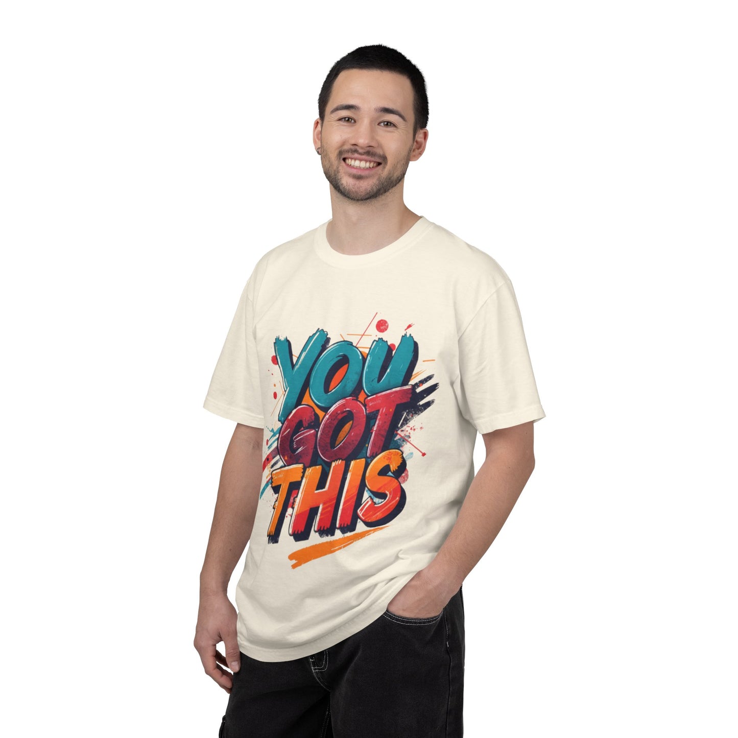 You Got This T-Shirt | Motivational Typography Tee, Colorful Brushstroke Design