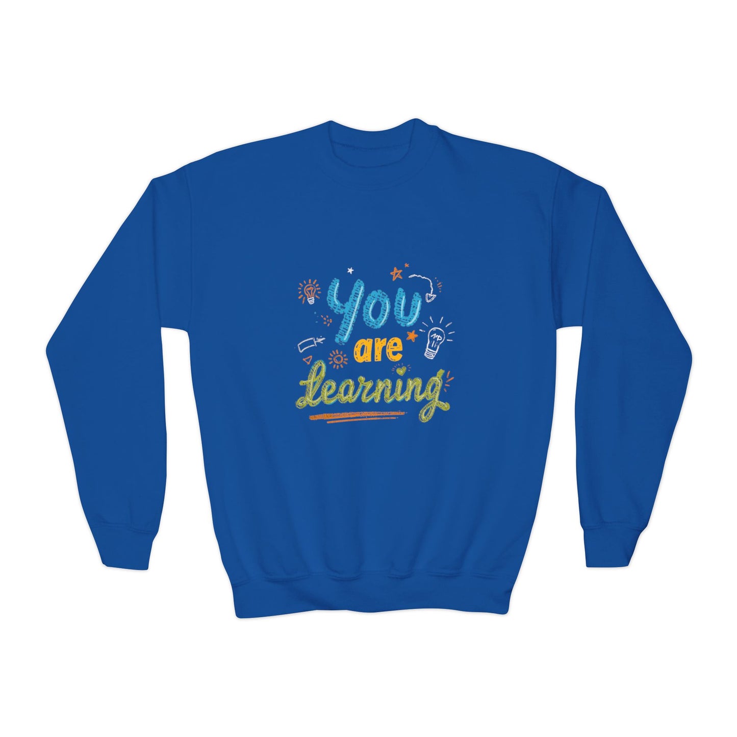 You Are Learning hand-lettered kids sweatshirt | Youth Crewneck Sweatshirt