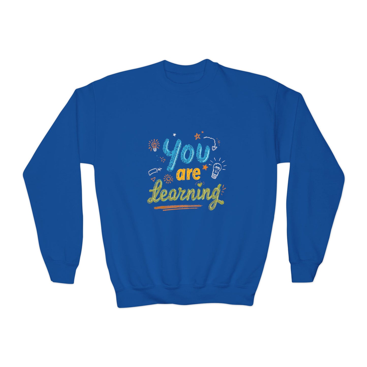 You Are Learning hand-lettered kids sweatshirt | Youth Crewneck Sweatshirt