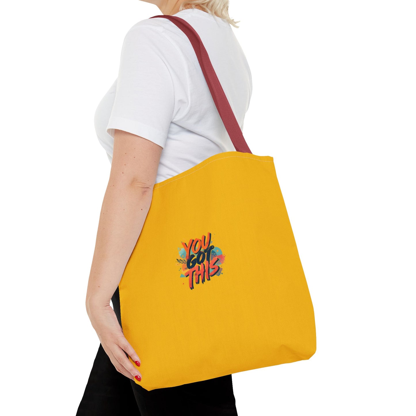 You Got This motivational graphic Tote Bag | positive quote, yellow background