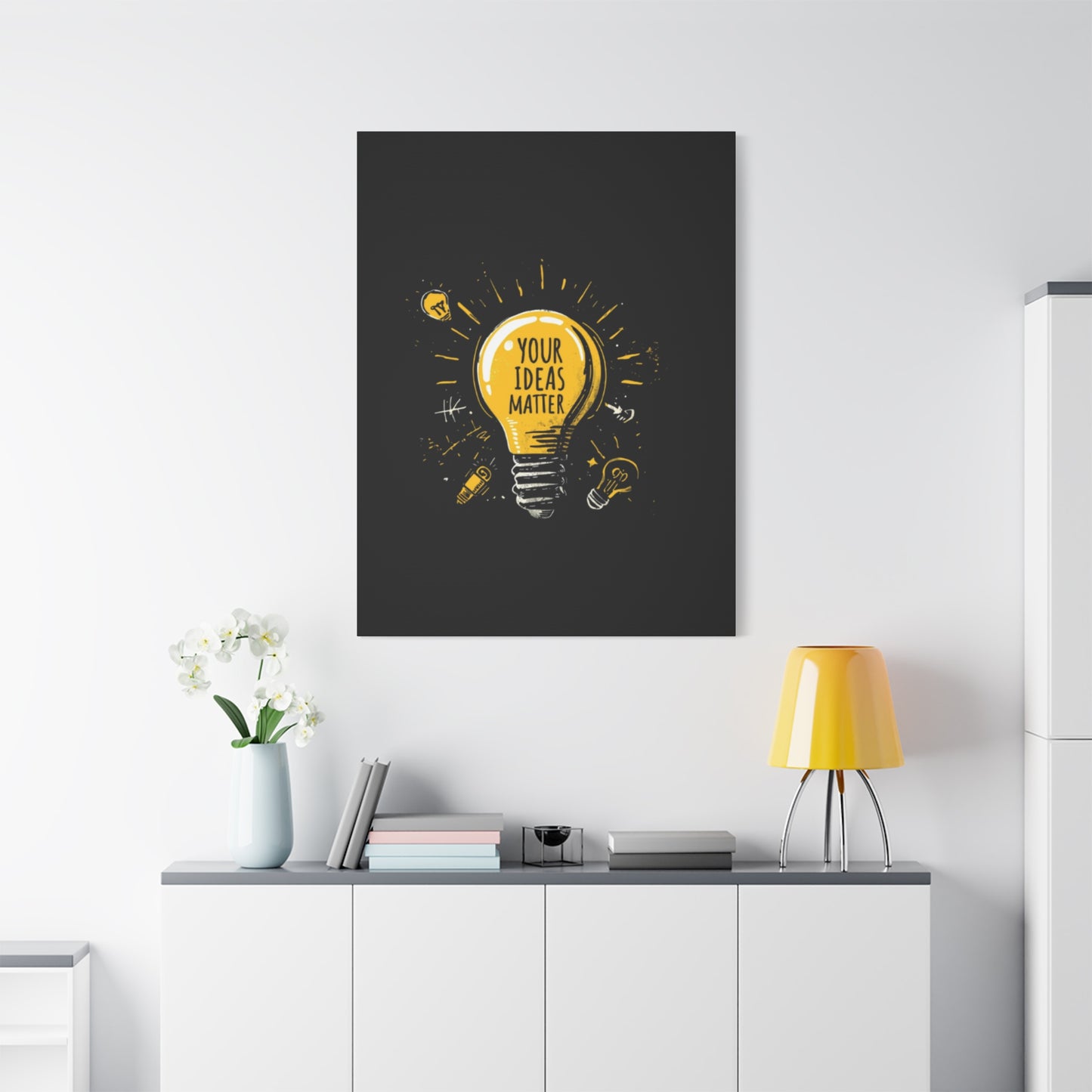 Your Ideas Matter lightbulb Matte Canvas
