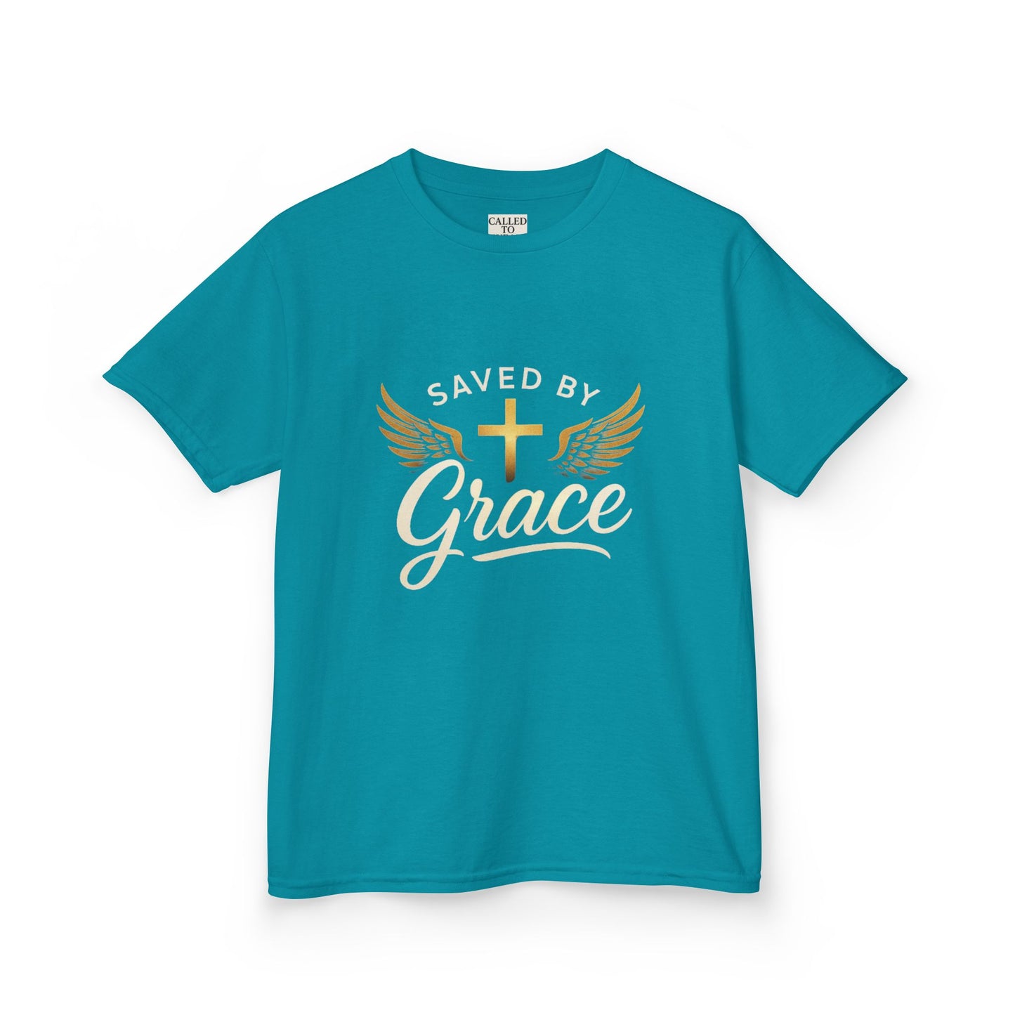 Saved by Grace Kids Tee - Inspirational Children’s Apparel, Faith-Based Gift for Baptism, Birthday, Church Events, Everyday Wear