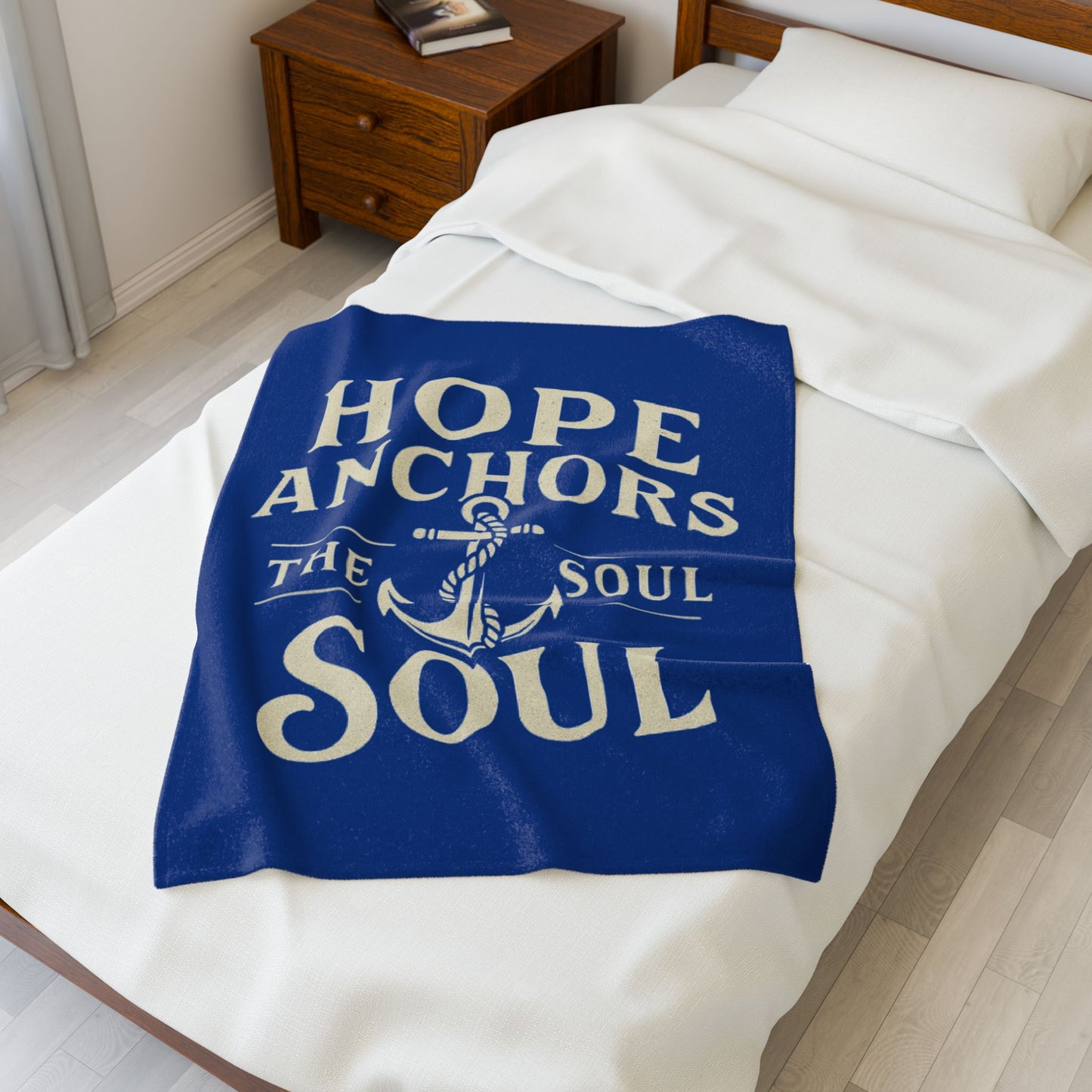 Hope Anchors the Soul Velveteen Plush Blanket