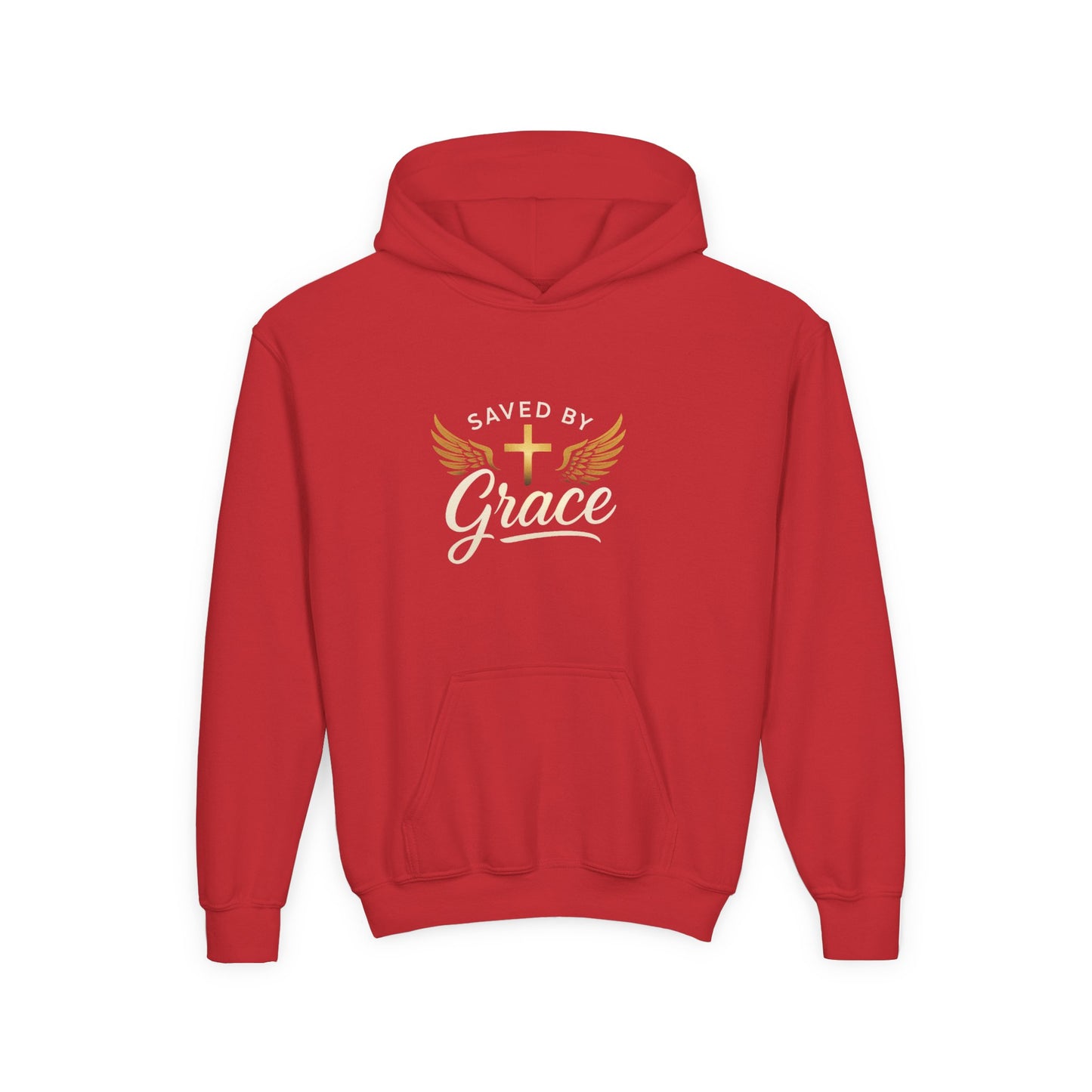 Saved by Grace Youth Hoodie, Inspirational Sweatshirt, Christian Gift, Teen Apparel, Faith-Based Fashion, Hooded Sweatshirt
