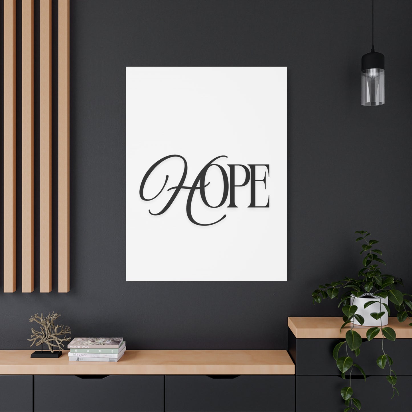 Hope Script Wall Art Canvas | Matte Stretched Canvas