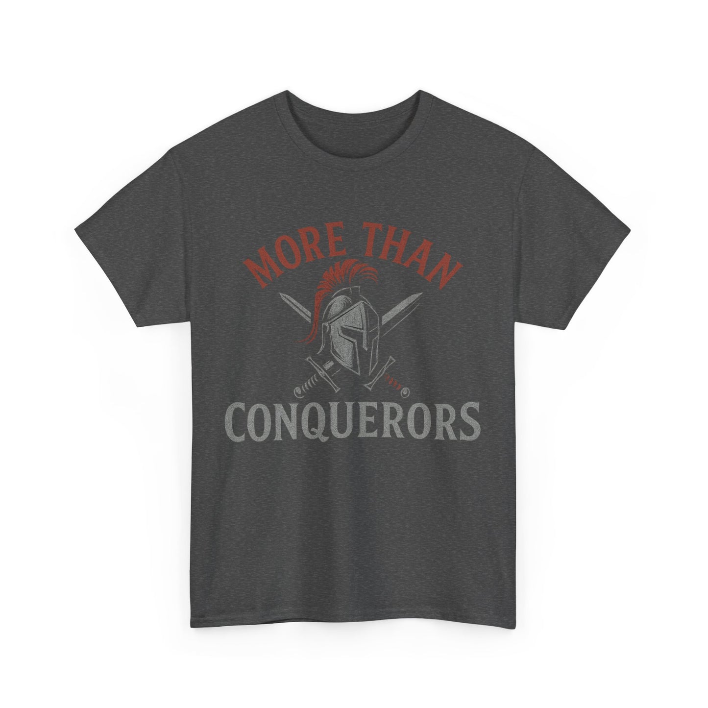 More Than Conquerors Unisex Heavy Cotton Tee, Motivational Shirt, Gifts for Him or Her