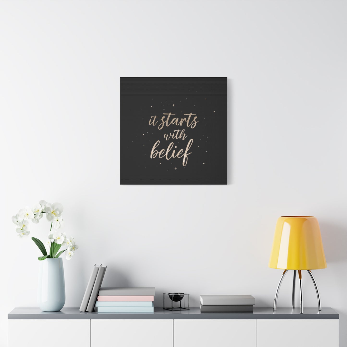 It Starts With Belief Canvas | Inspirational Quote Wall Art