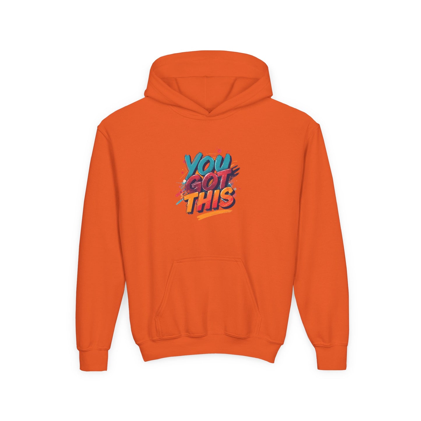 You Got This graphic Youth Hoodie | Motivational Typography, Colorful Retro
