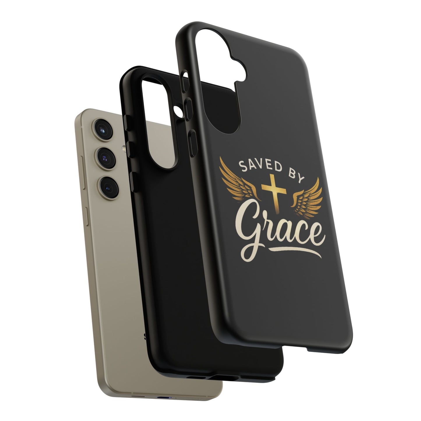 Christian Phone Case - Saved by Grace Design, Unique Gift for Believers, Inspirational Accessory, Stylish Christian Decor