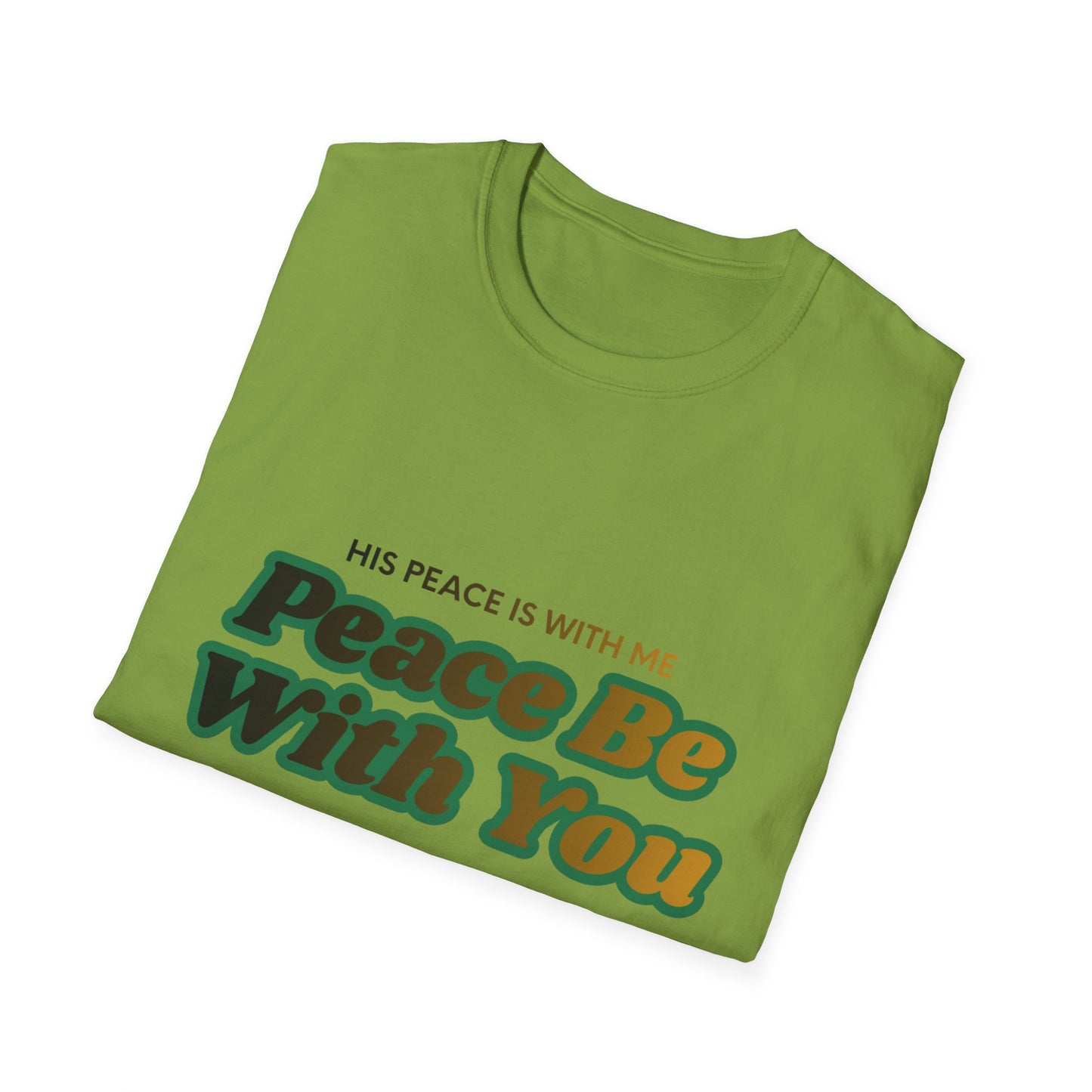 Peace Be With You T-Shirt | Retro Green Amber Lettering