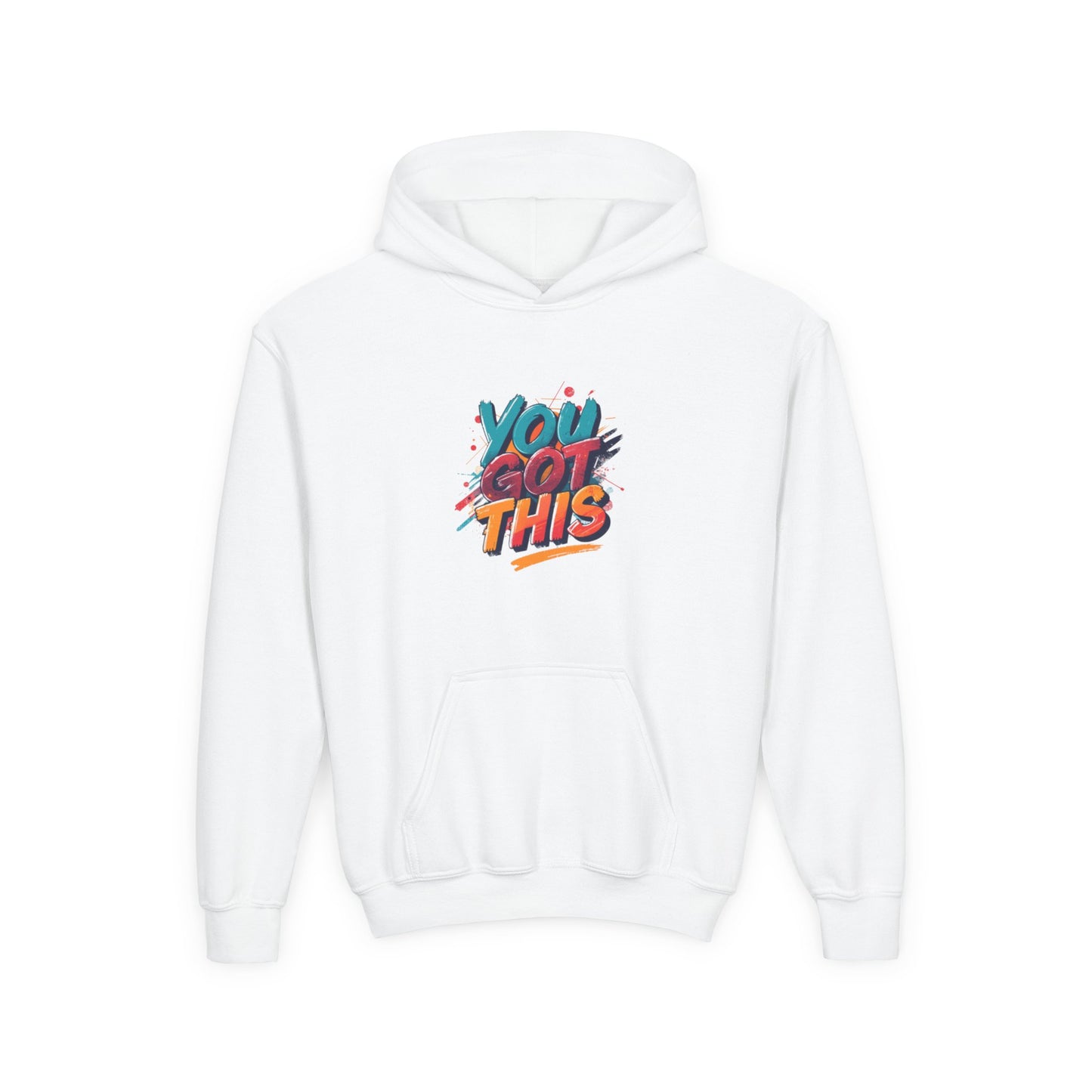 You Got This graphic Youth Hoodie | Motivational Typography, Colorful Retro