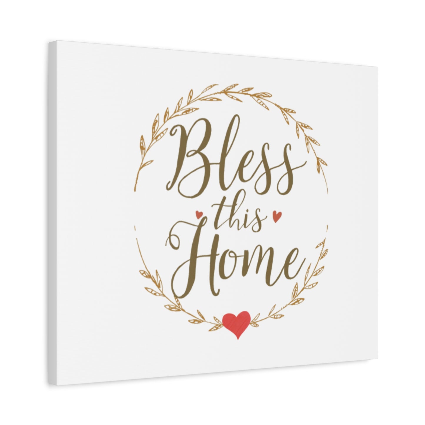 Bless This Home laurel wreath wall art Canvas | Matte Stretched 1.25"