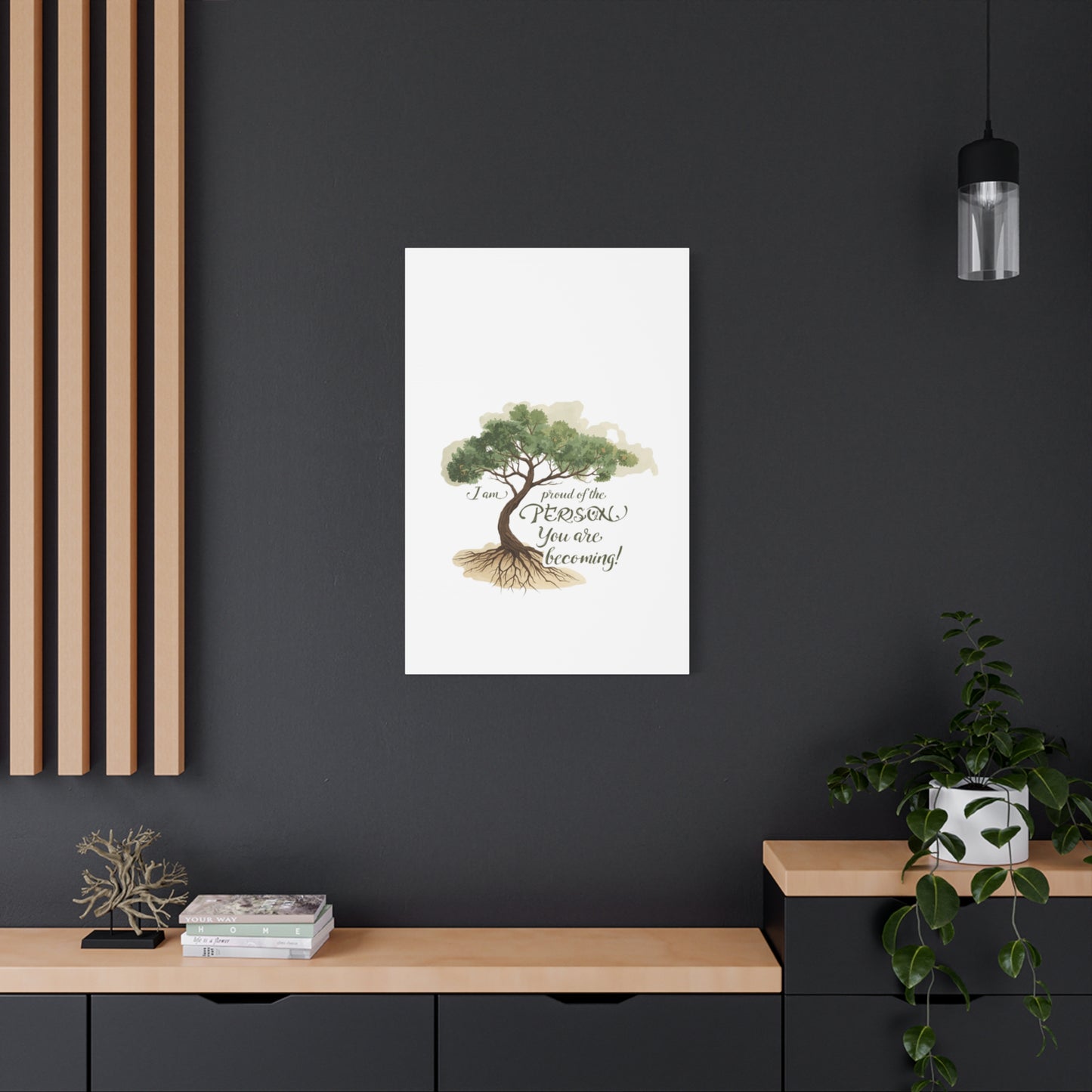 Tree of Growth Inspirational Quote Matte Canvas