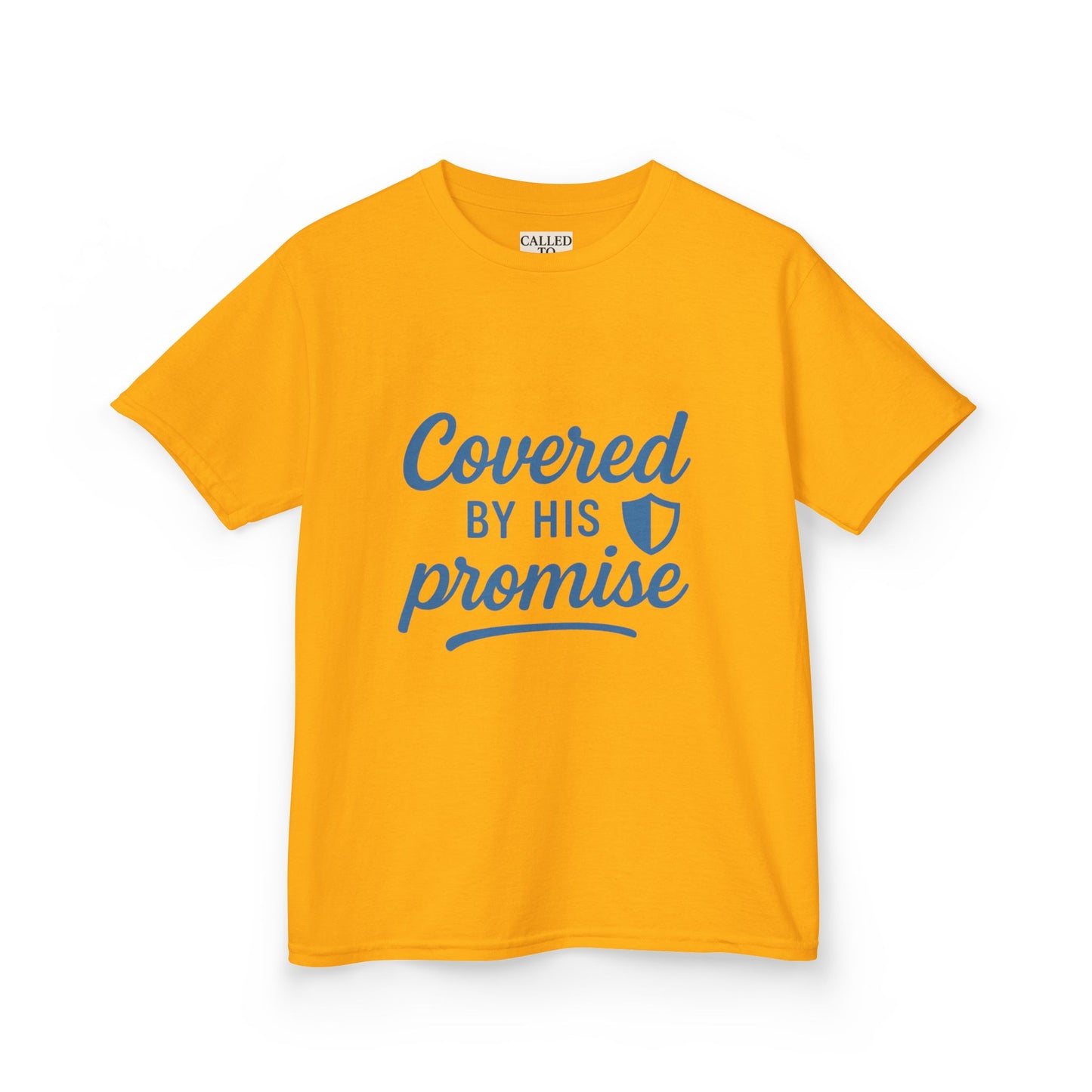 Inspirational Kids Tee - Covered by His Promise, Faith-Based Christian Shirt