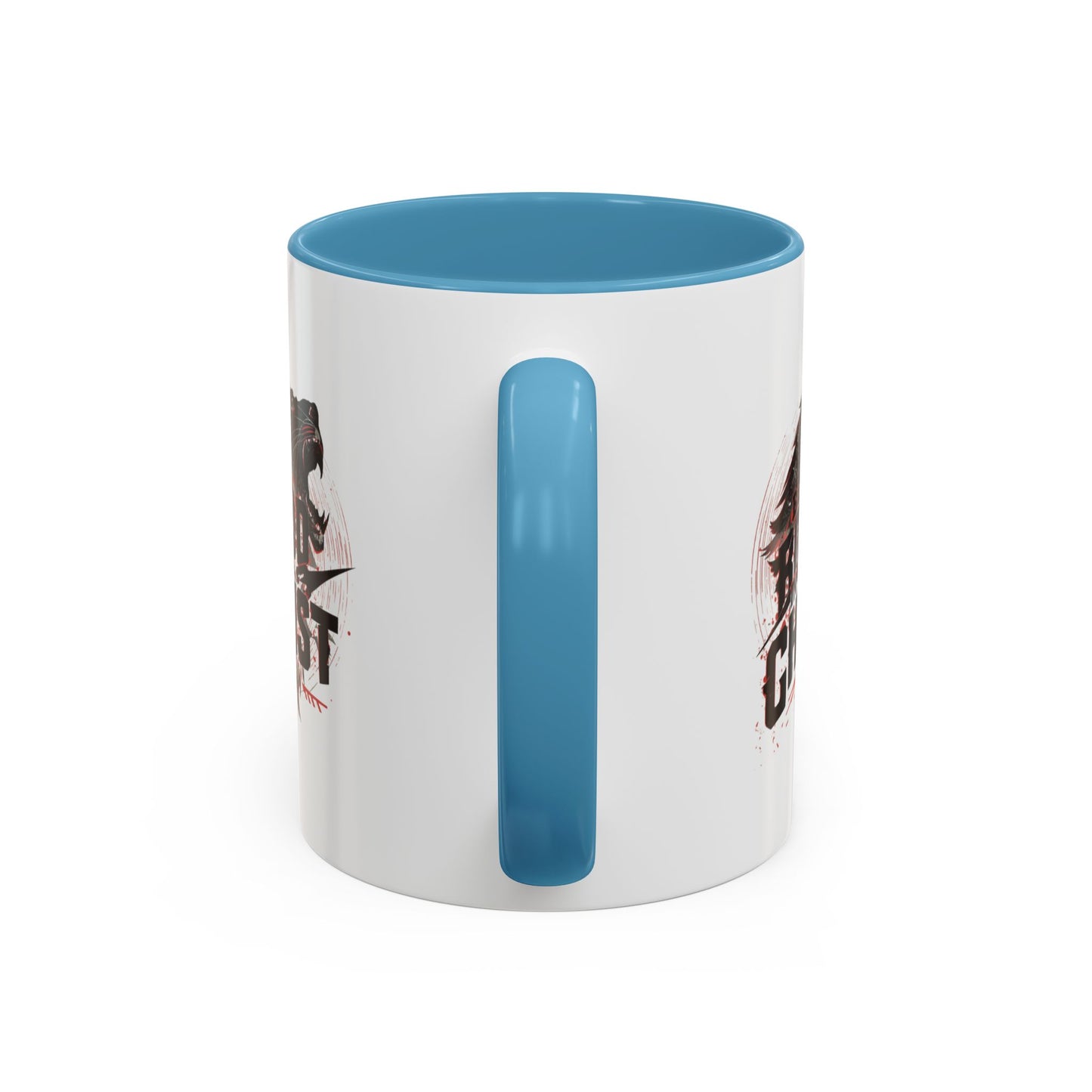 Be Bold In Christ mug | Christian wolf graphic, black accented coffee mug