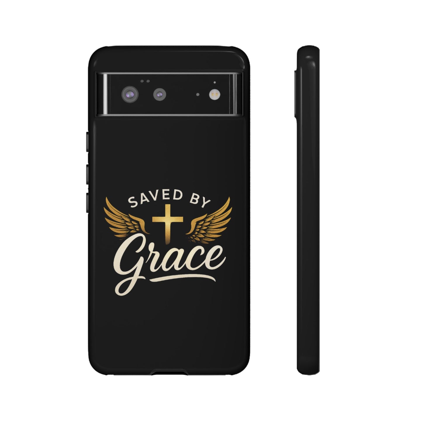 Christian Phone Case - Saved by Grace Design, Unique Gift for Believers, Inspirational Accessory, Stylish Christian Decor