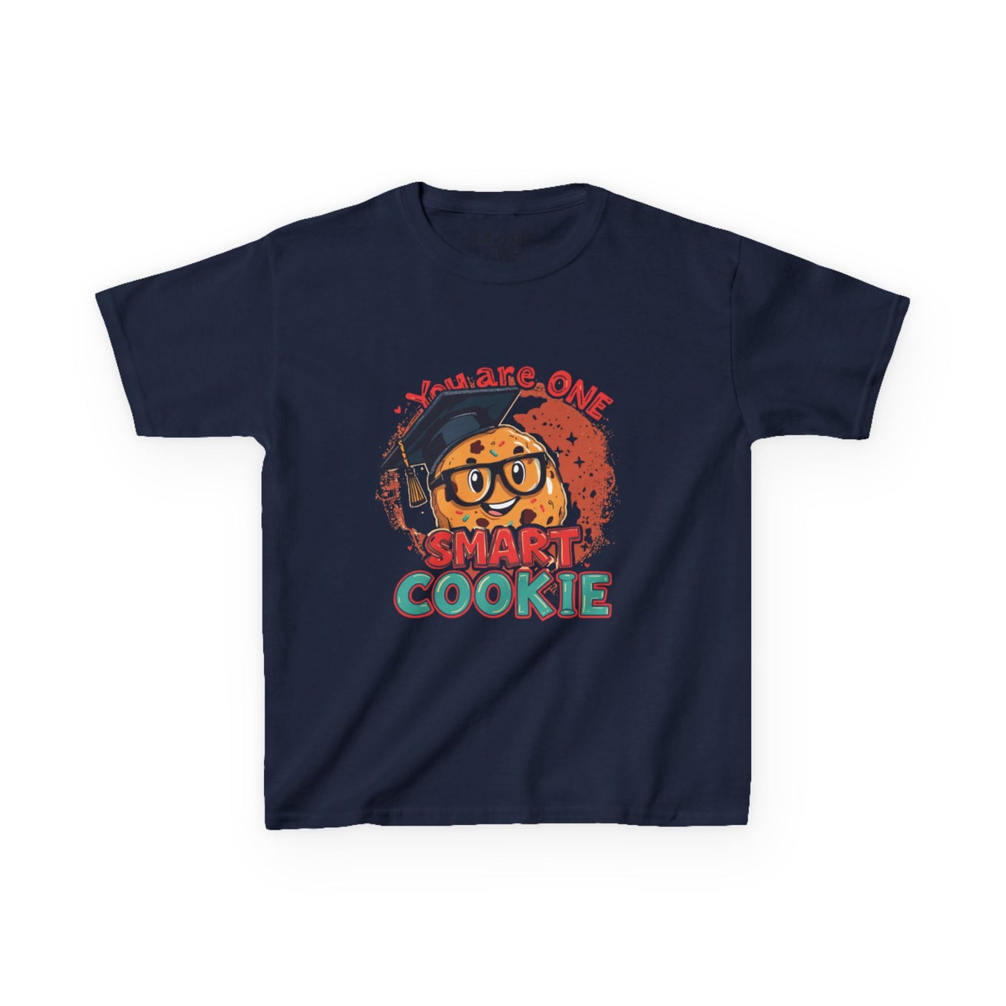 You Are One Smart Cookie kids tee | Smiling Cookie with Graduation Cap & Glasses