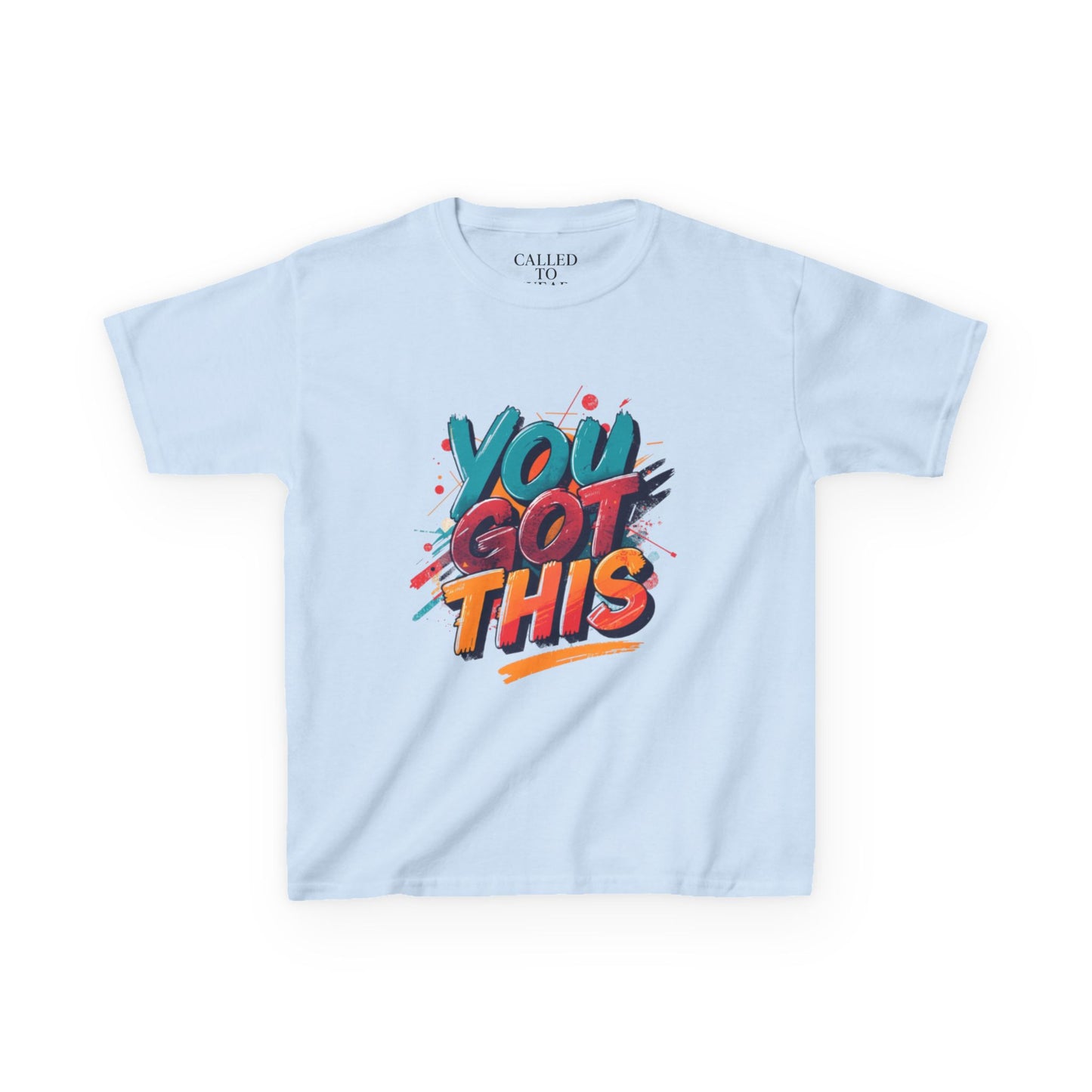 You Got This Kids Tee | Colorful Hand-Lettered Brush Script, Paint Splatters