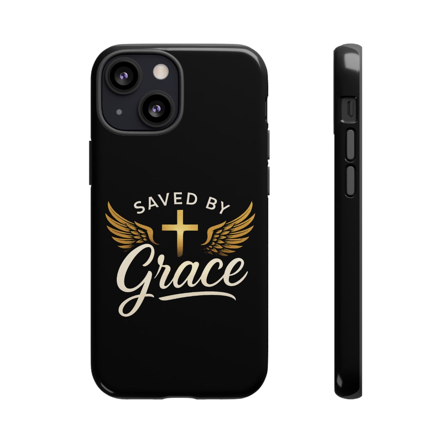 Christian Phone Case - Saved by Grace Design, Unique Gift for Believers, Inspirational Accessory, Stylish Christian Decor
