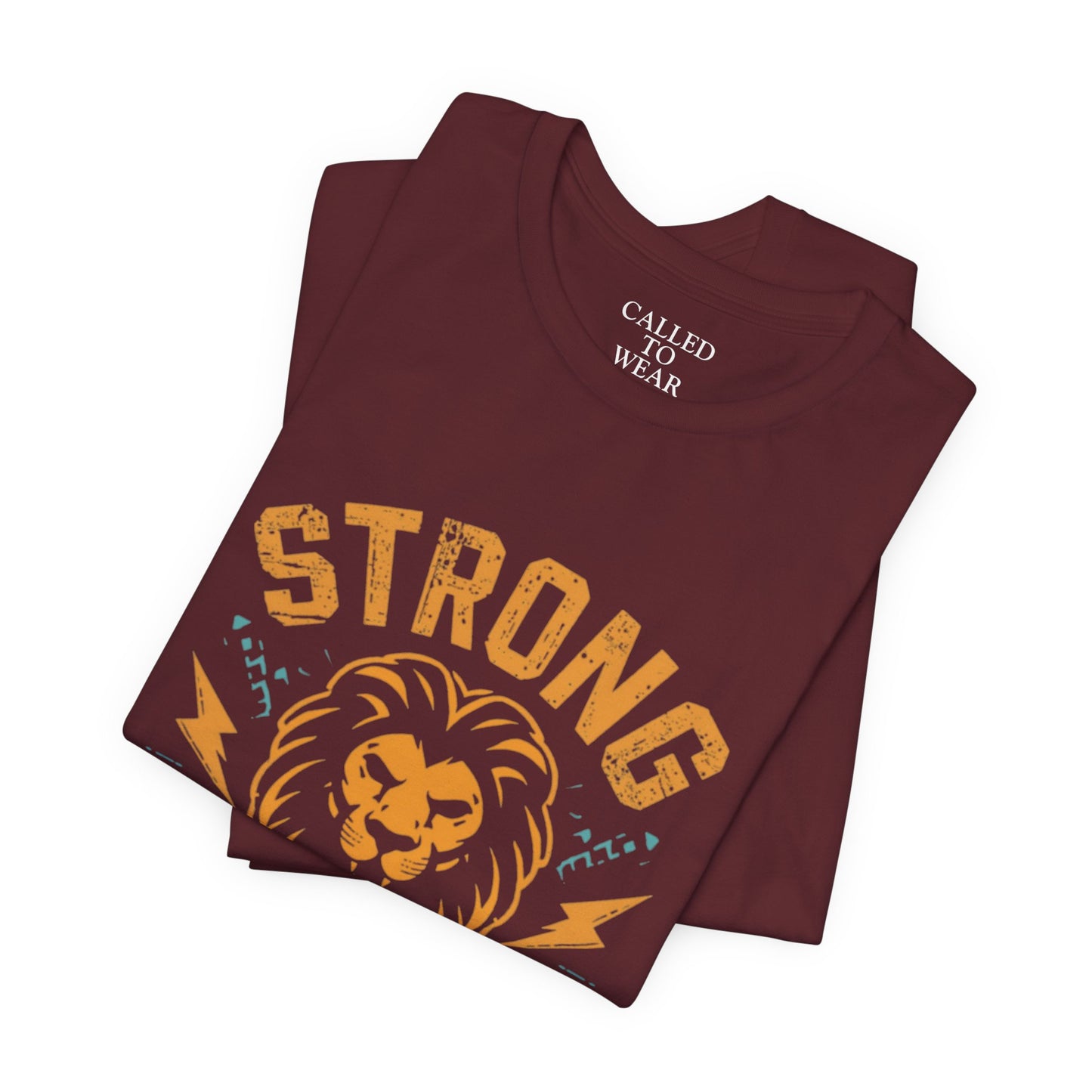Strong Courageous Lion Tee | Vintage Lion Head, Motivational Graphic