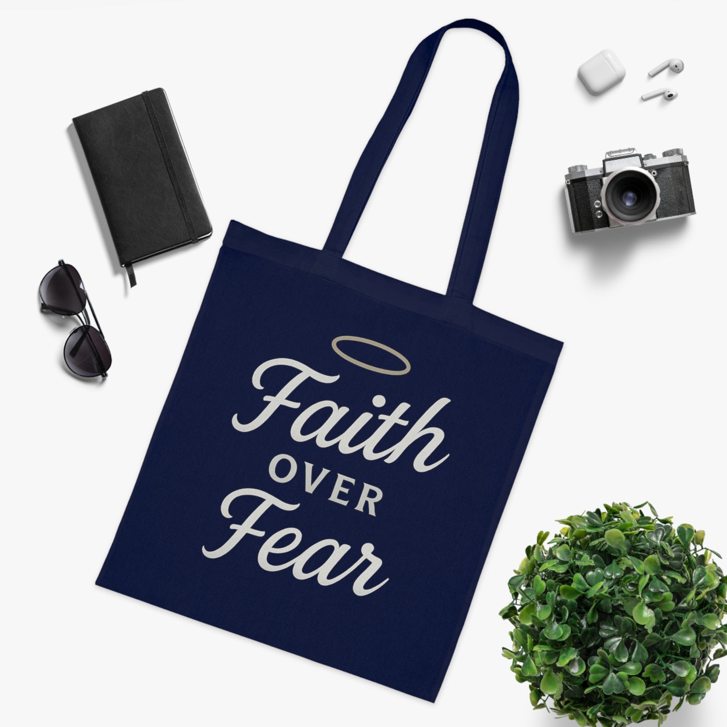 Faith Over Fear Cotton Tote Bag | Inspirational Eco-Friendly Carryall