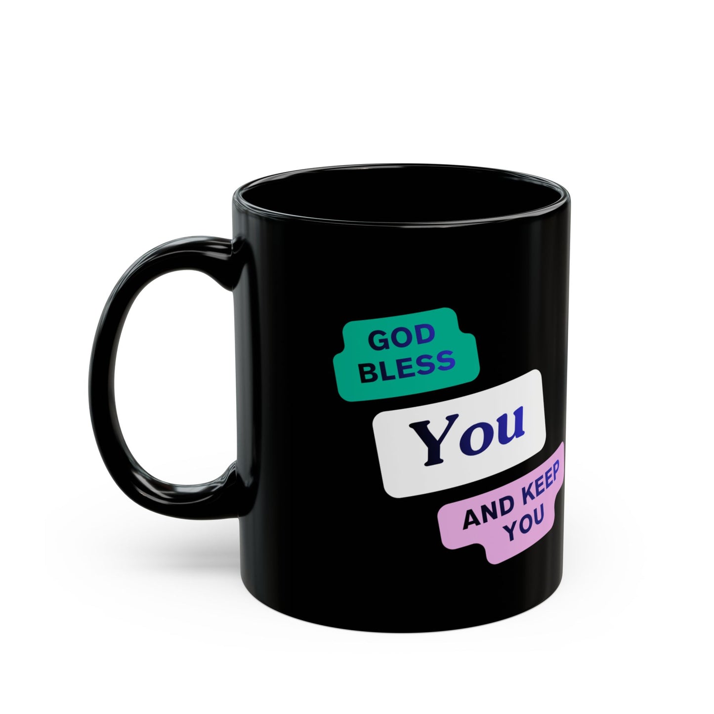 God Bless You and Keep You Mug | Black Ceramic Inspirational Coffee Cup
