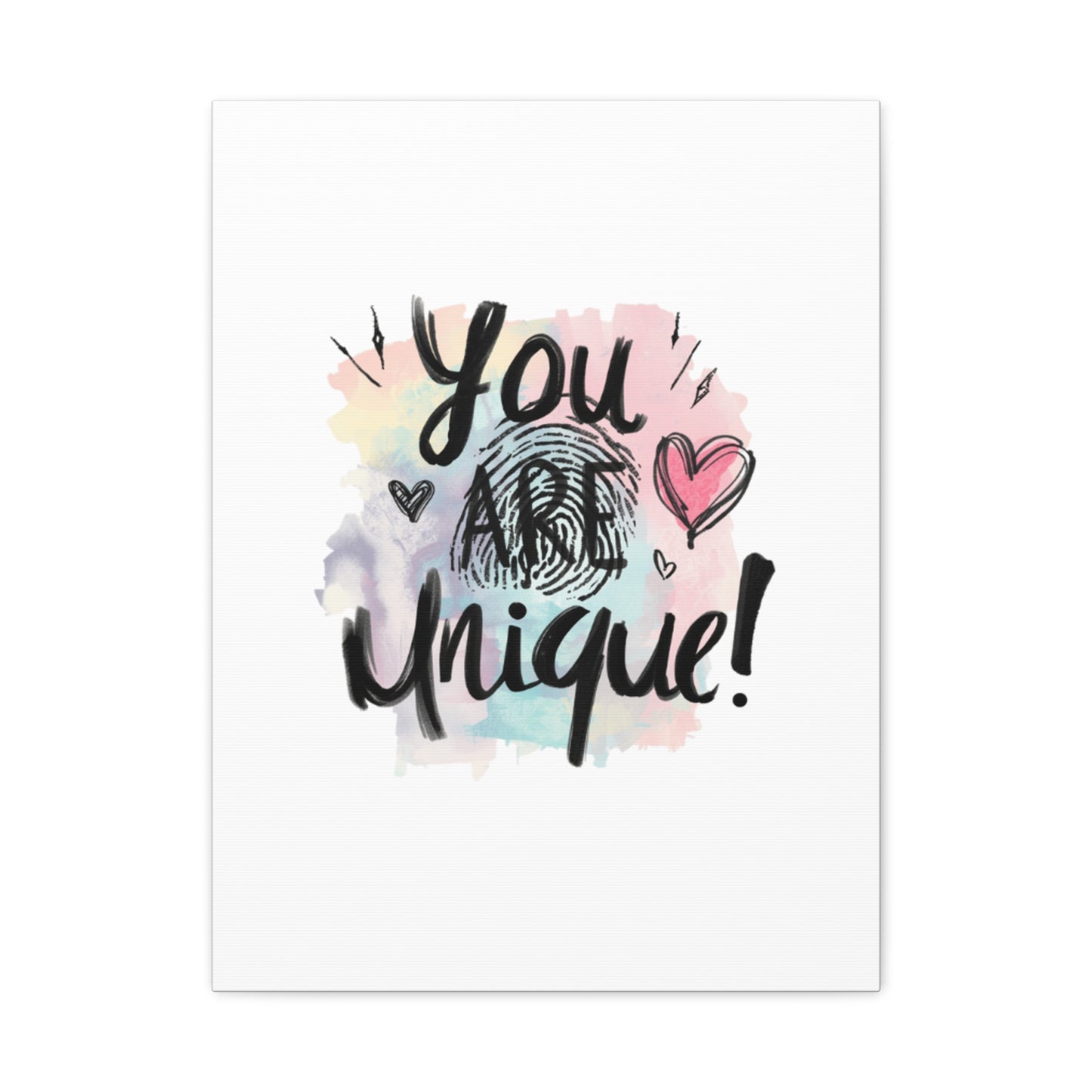 You Are Unique fingerprint heart canvas