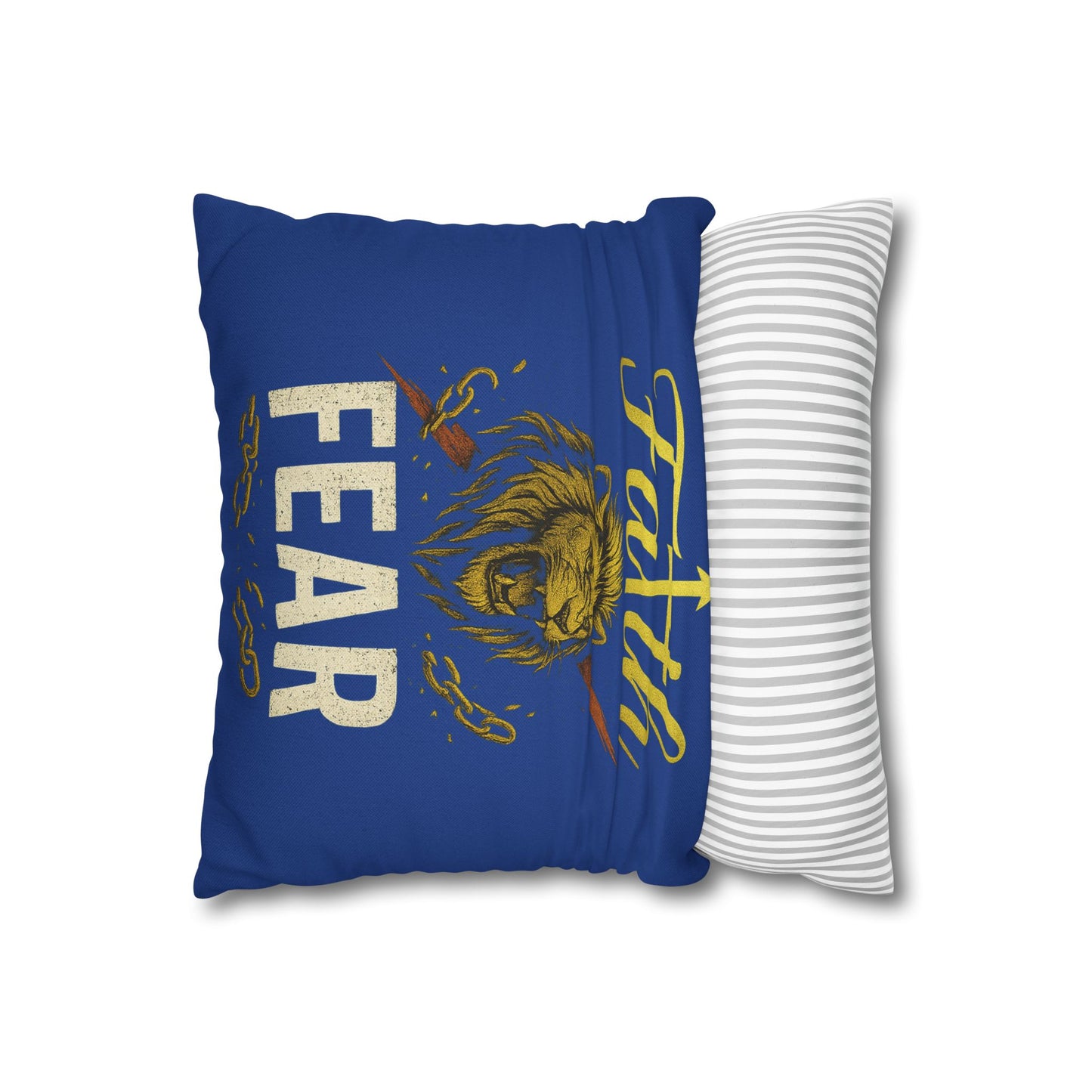 Bold Faith Lion Pillowcase | Inspirational Home Decor, Motivational Gift, Modern Bedroom Accent, Versatile Couch Decoration