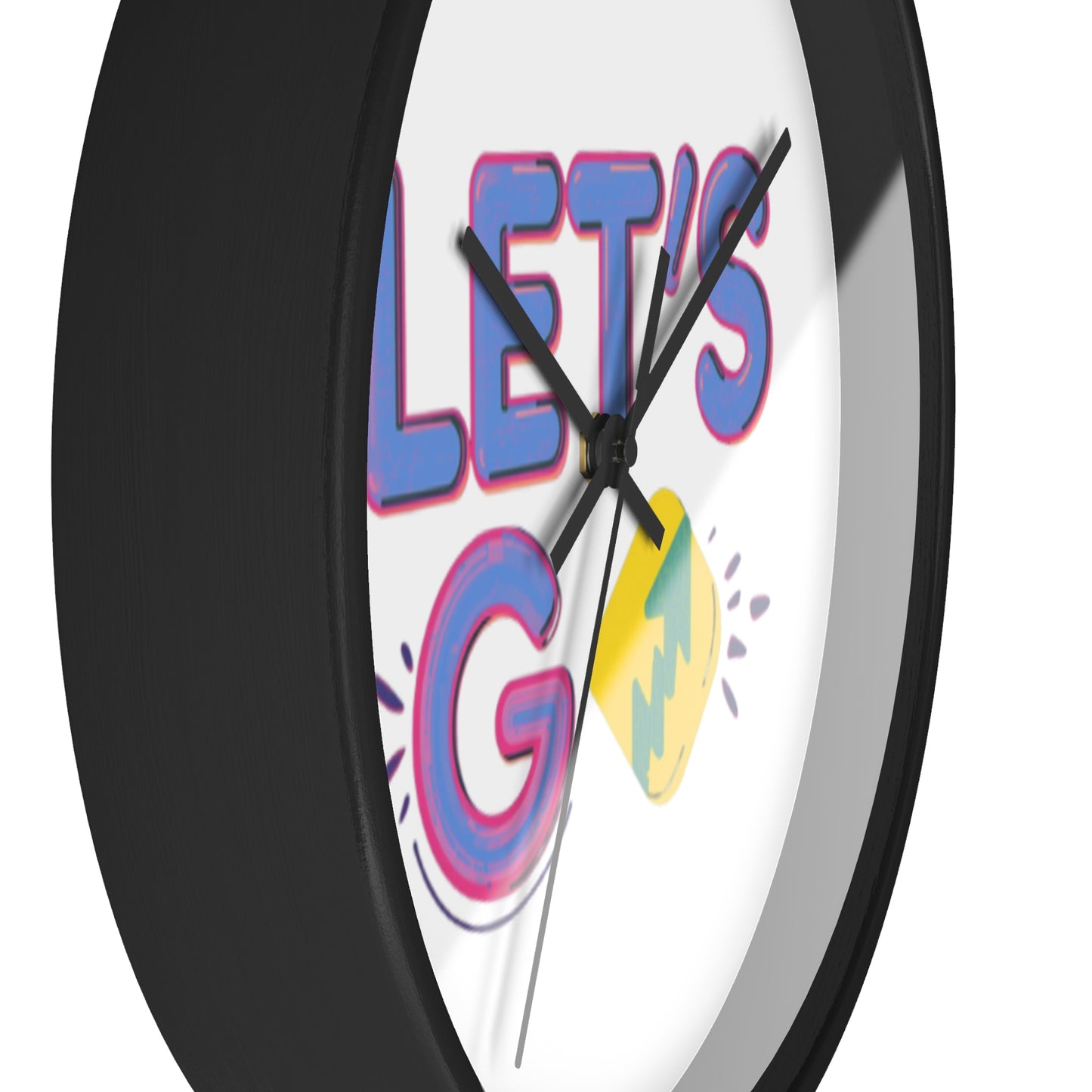 Retro Pop Art Burst Wall Clock | 10" Square Silent Wood Frame