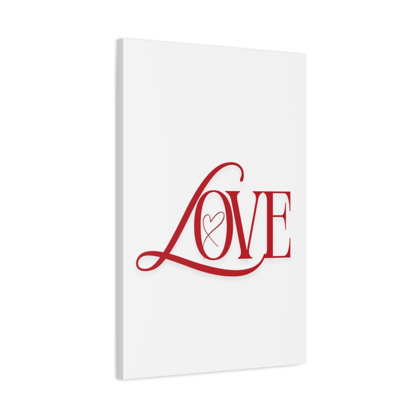 Red Script LOVE with Heart Canvas