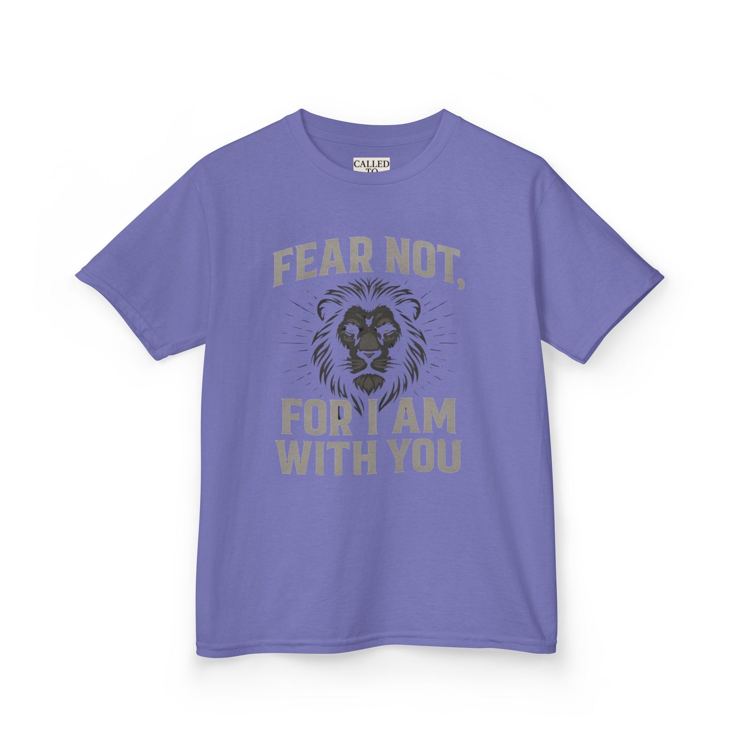 Kids Inspirational Lion Tee - Fear Not Design, Boys Girls Gift, Motivational T-Shirt, Children's Apparel, Faith-Based Clothing