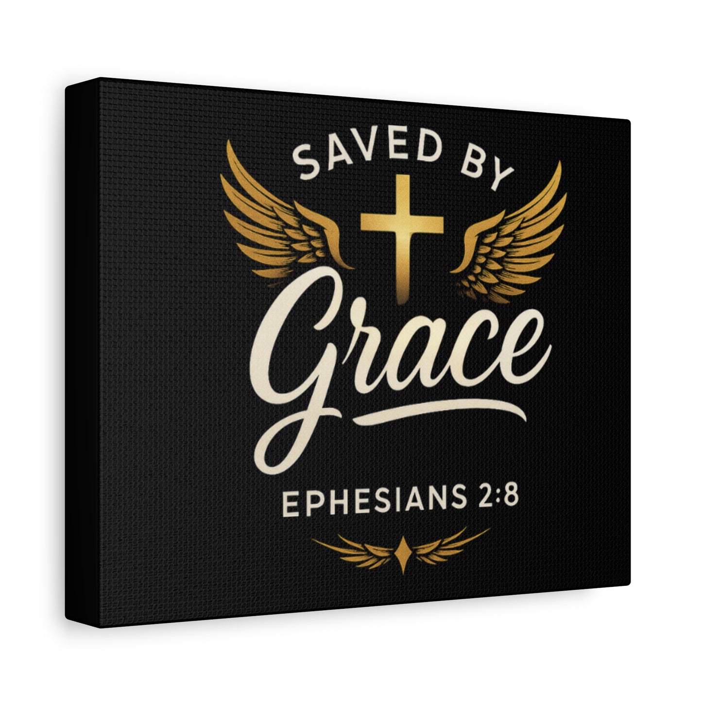 Christian Wall Art Canvas, Saved by Grace Inspirational Decor, Ephesians 2:8 Home Decoration, Faith-Based Gift, Religious Artwork, [...]