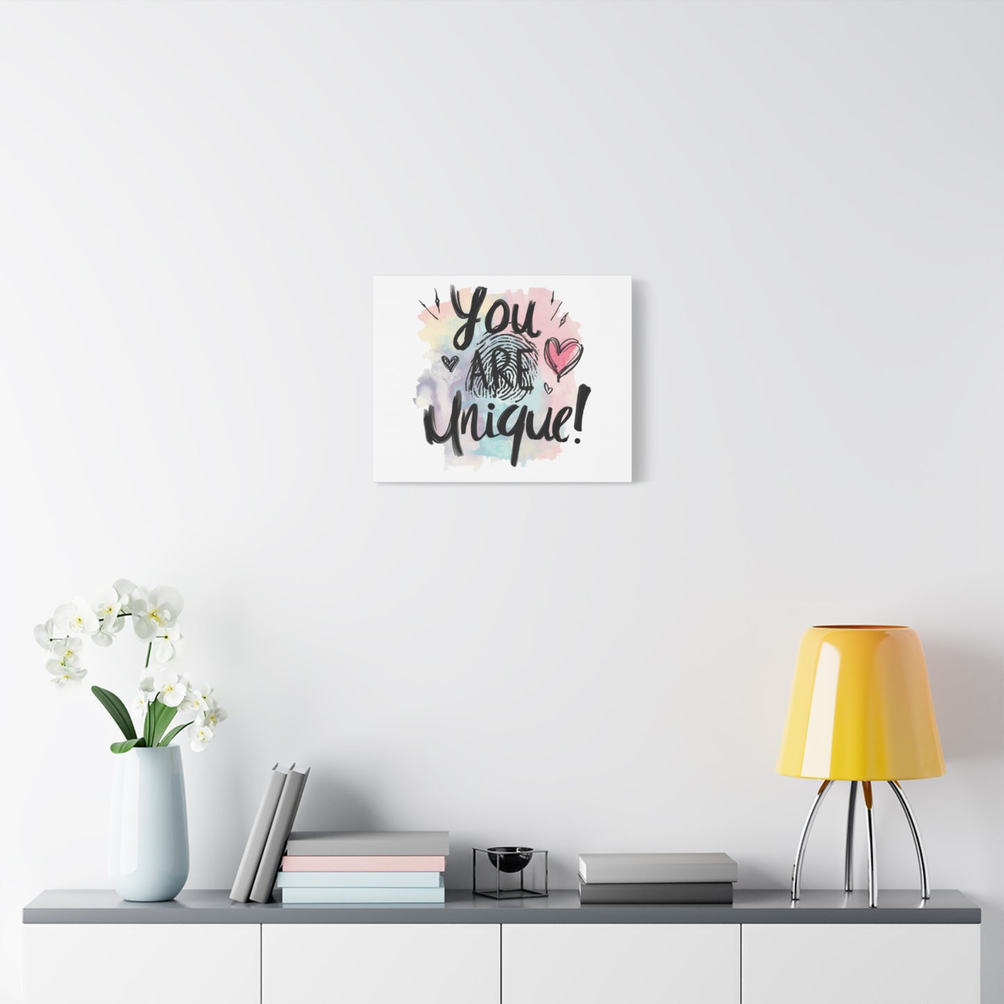 You Are Unique fingerprint heart canvas