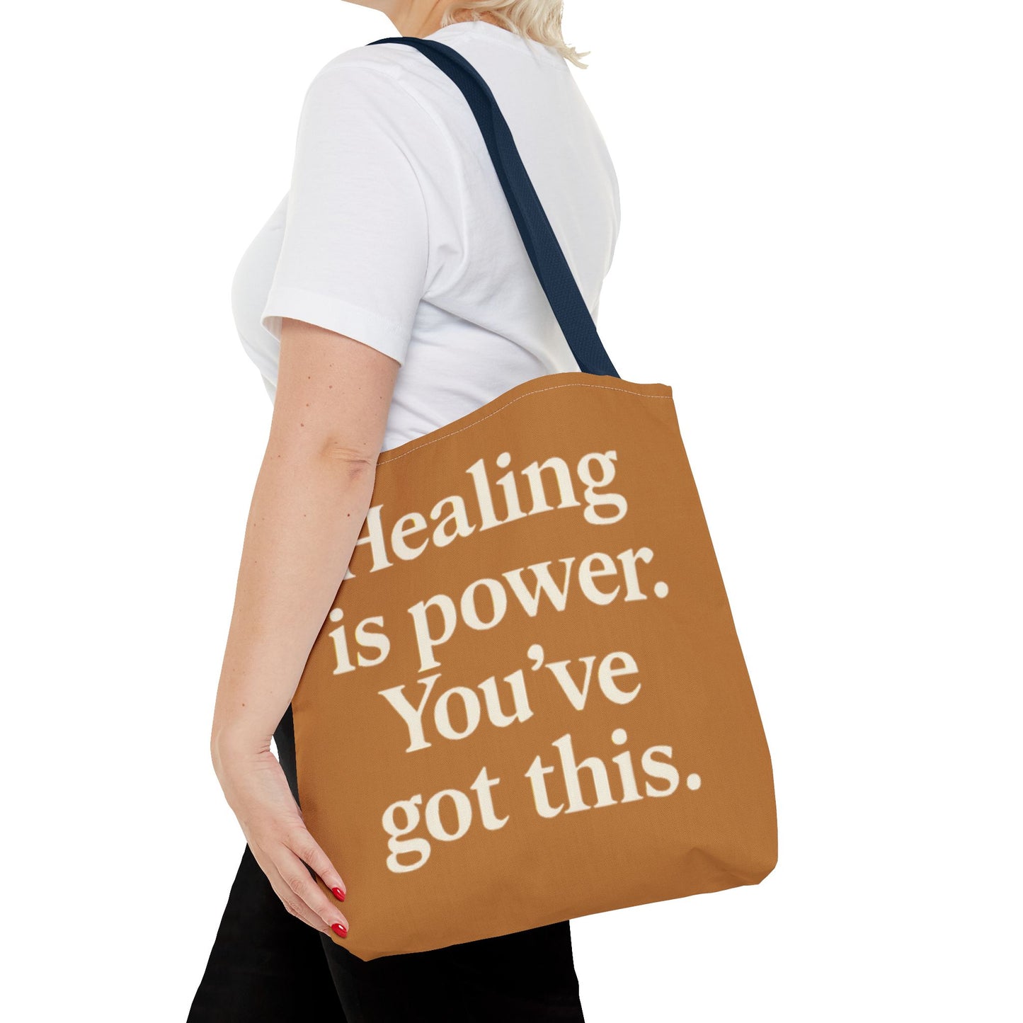 Empowering Healing Tote Bag, Inspirational Market Bag, Motivational Gift, Self-Care Accessory, Supportive Everyday Tote