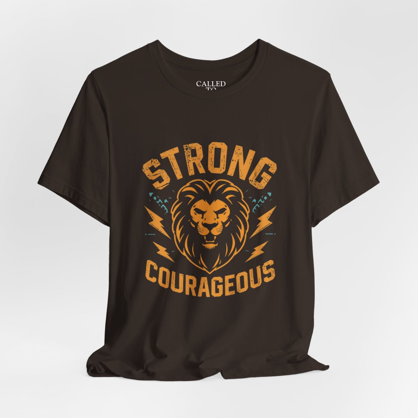 Strong Courageous Lion Tee | Vintage Lion Head, Motivational Graphic