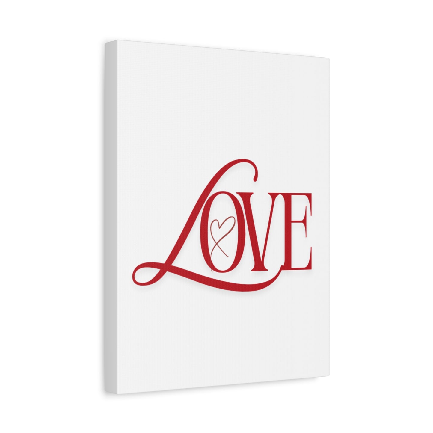 Red Script LOVE with Heart Canvas